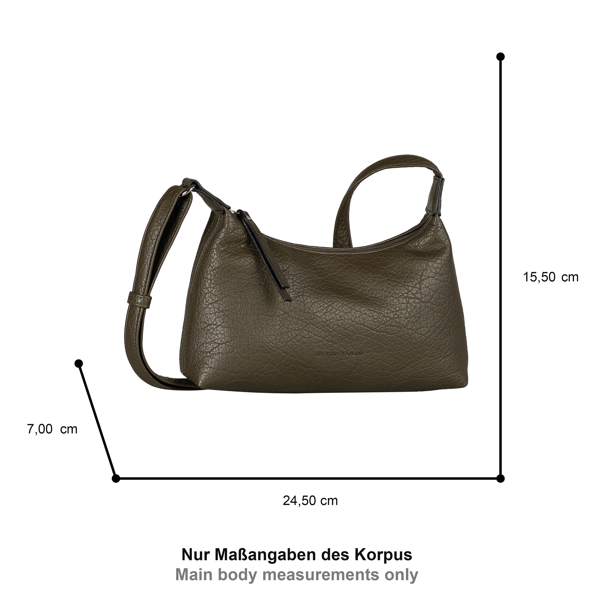 TOM TAILOR Umhängetasche »Evelina« aus weichem Lederimtitat in lässiger Trapezform mit dekorativen Seiten