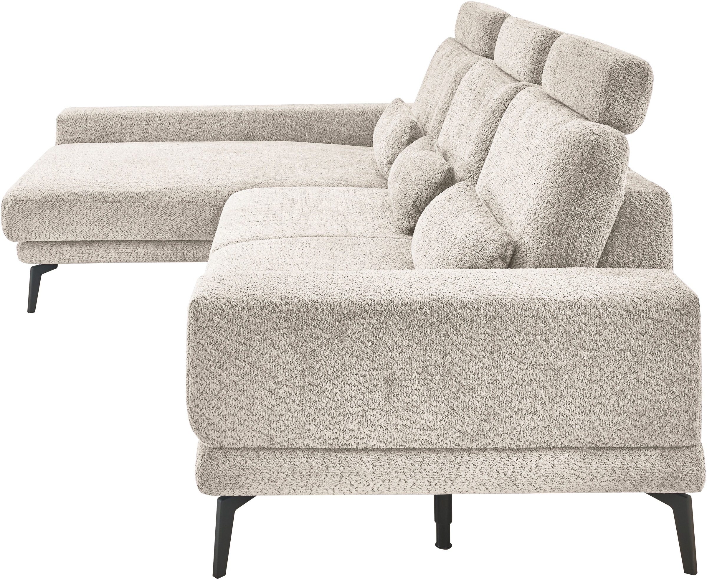set one by Musterring Ecksofa »SO 3600, inkl motor. Sitztiefenverstellung, Kopfstützen, Nierenkissen«, Sitzhöhe 42 cm, Kaltschaum, Breite 293 x Tiefe 180 cm, Kama sand