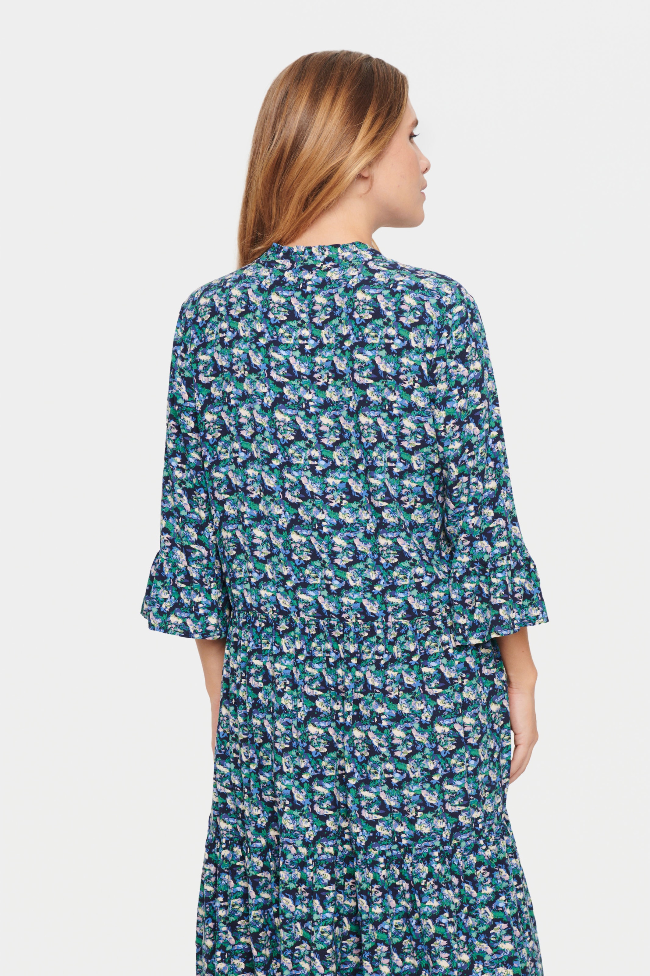 Saint Tropez Blusenkleid »EdaSZ Dress«, mit Volant und 3/4 Ärmel