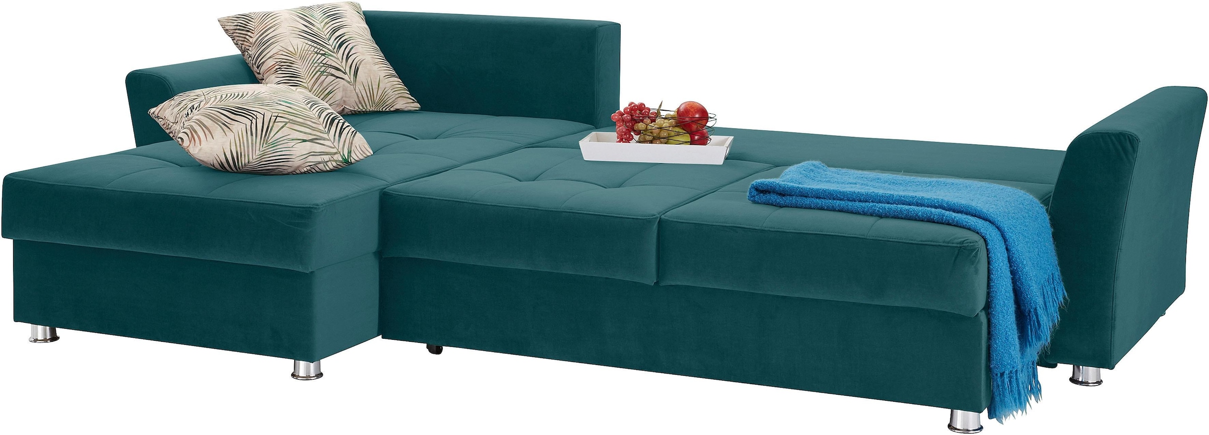 INOSIGN Ecksofa »Torben L-Form«, inkl.Bettfunktion und Bettkasten, Ottomane rechts/links montierbar