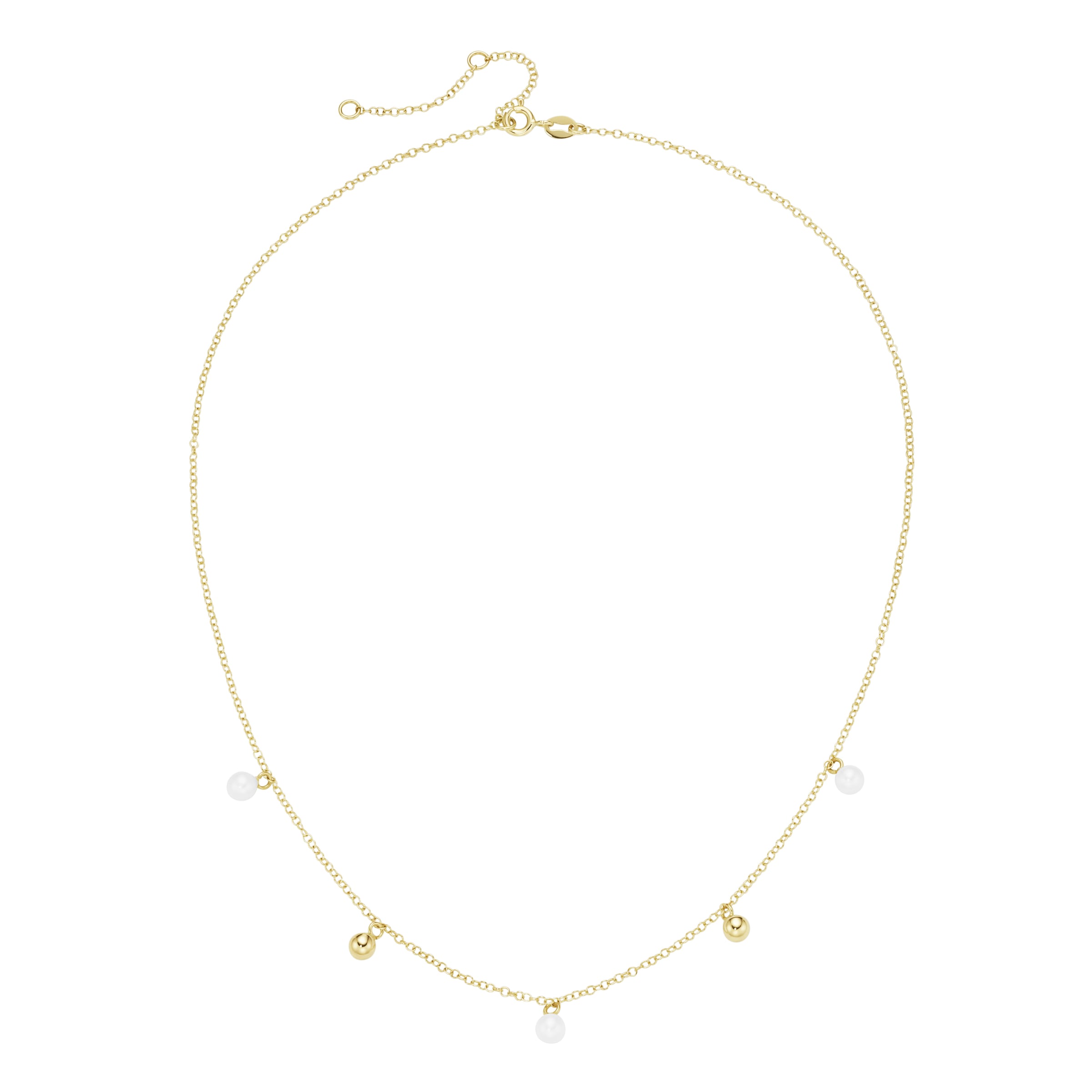 Luigi Merano Collier »Collier Süßwasserperlen + Goldkugeln, Gold 585«
