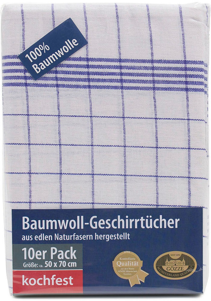 Gözze Geschirrtuch »Geschirrtücher, Des. 60041 Karo«, (Set, 10 tlg.), aus 100% Baumwolle
