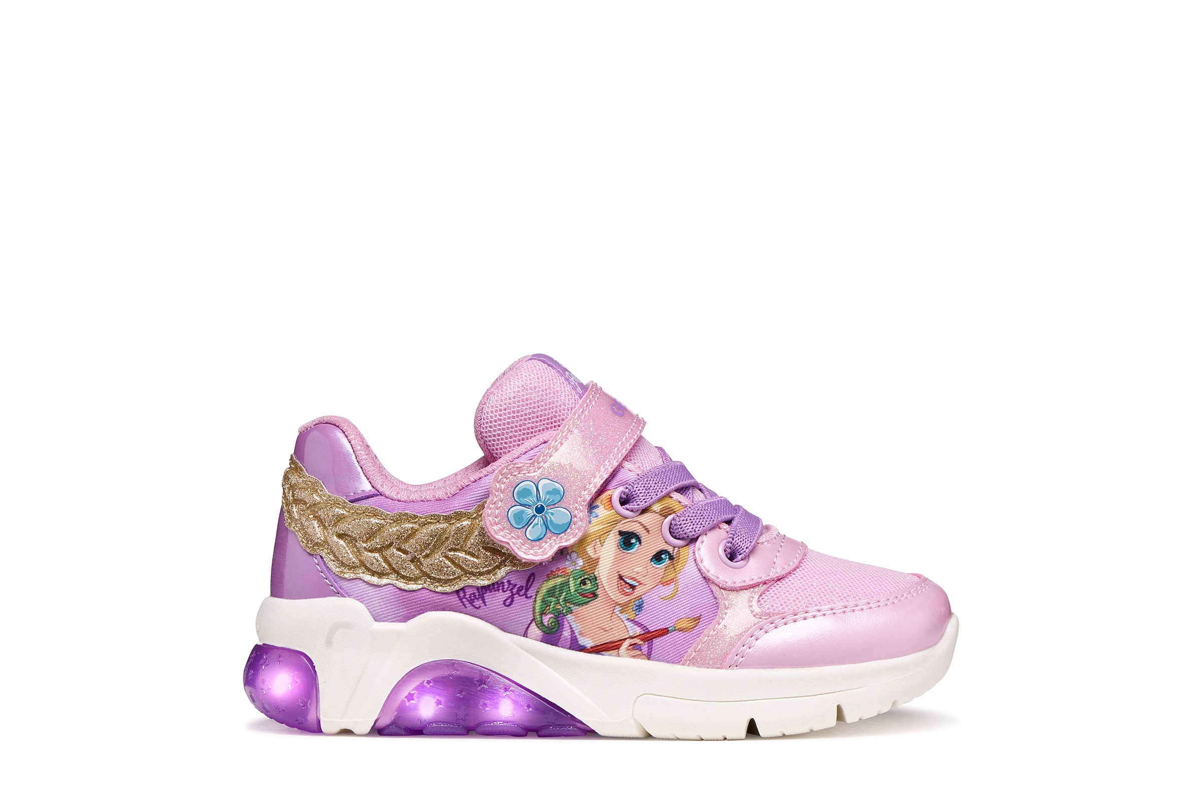 Geox Sneaker »J FADINLIGHT GIRL DISNEY PRINCESS RAPUNZEL«  Halbschuh mit Blinkfunktion, Größenschablone zum Download