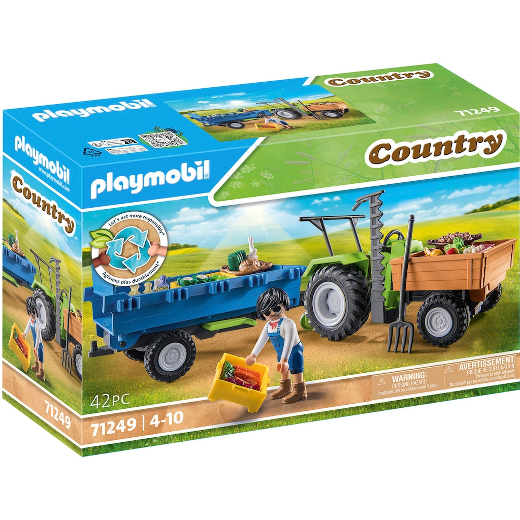 Playmobil® Konstruktions-Spielset »Traktor mit Hänger (71249), Country«