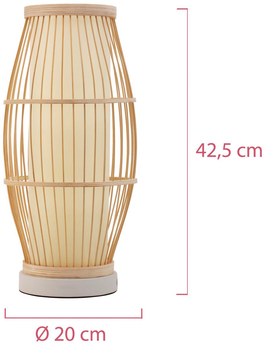 Pauleen Tischleuchte »Woody Passion max20W Beige 230V Bambus/Kunststoff«, 1 flammig, Leuchtmittel E27 | ohne Leuchtmittel, E27