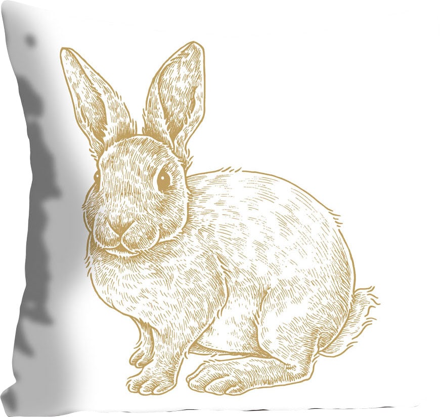 queence Dekokissen »Thorge« mit einem flauschigen Hasen