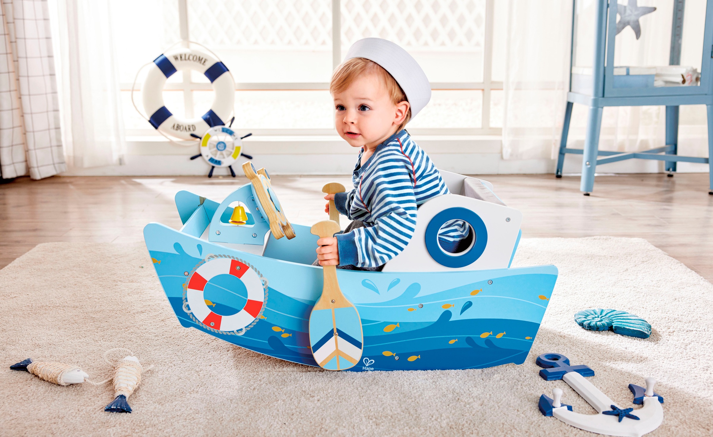 Hape Schaukelboot »mit Steuerrad«
