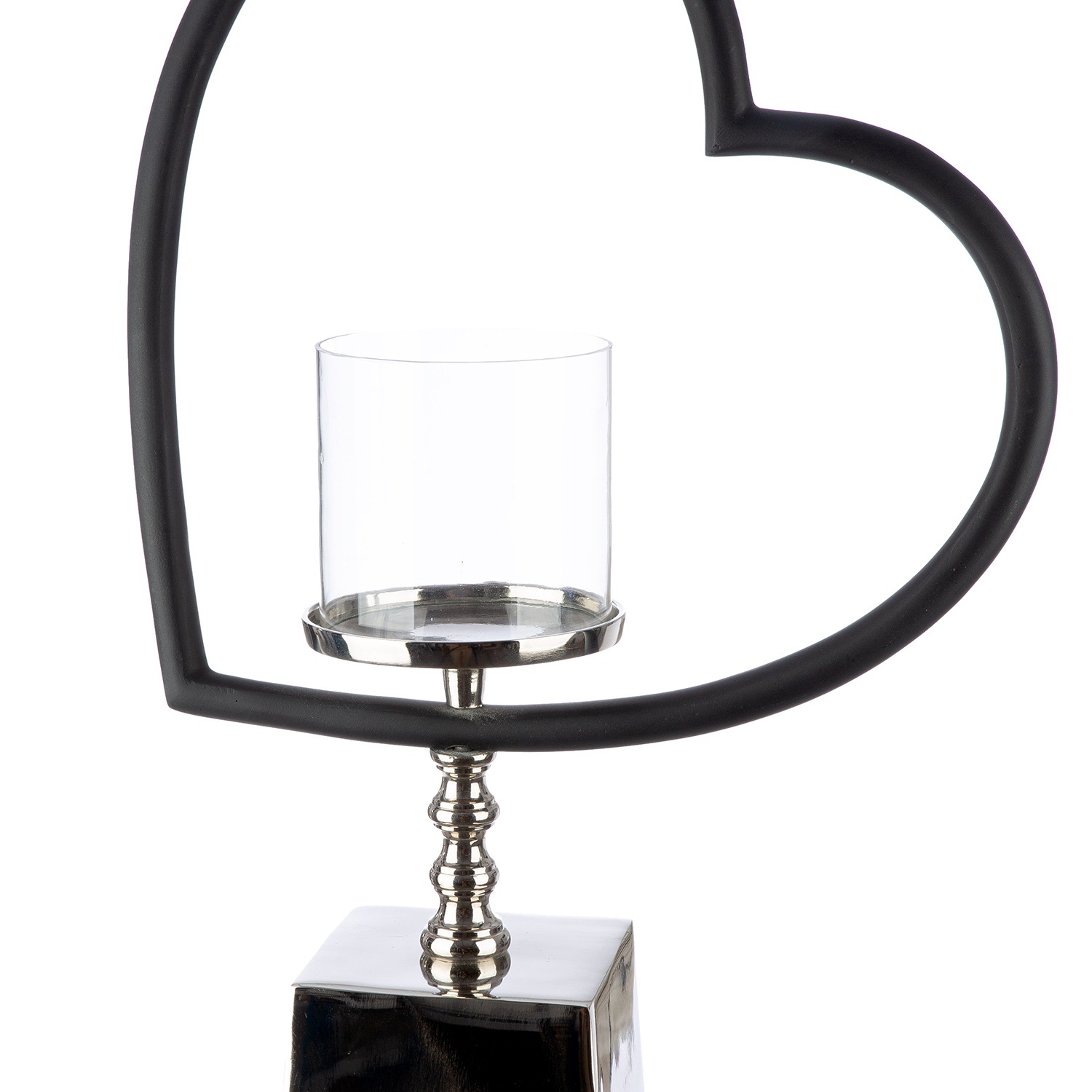 GILDE Windlicht »Windlicht Herz Te quiero schwarz; silberfarben«