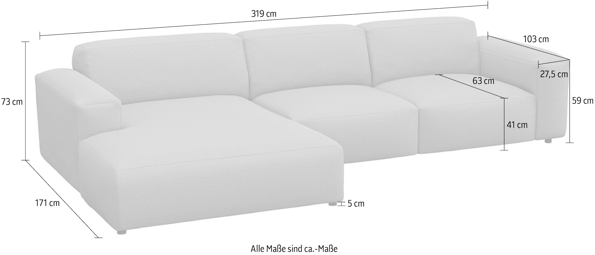 FLEXLUX Ecksofa »Lucera bequem und komfortabel durch hochwertigen Sitzaufbau, L-Form«, modern & anschmiegsam, Kaltschaum, Stahl-Wellenunterfederung