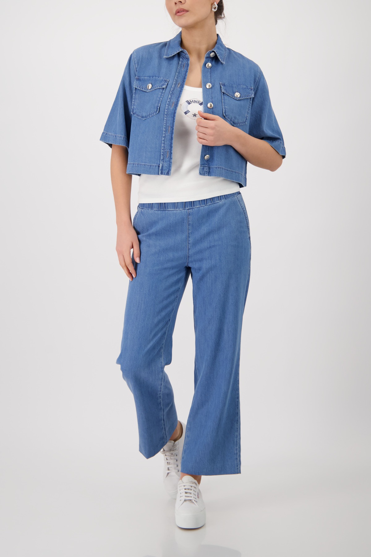 Monari Jeansjacke ohne Kapuze Regular fit mit Pattentaschen