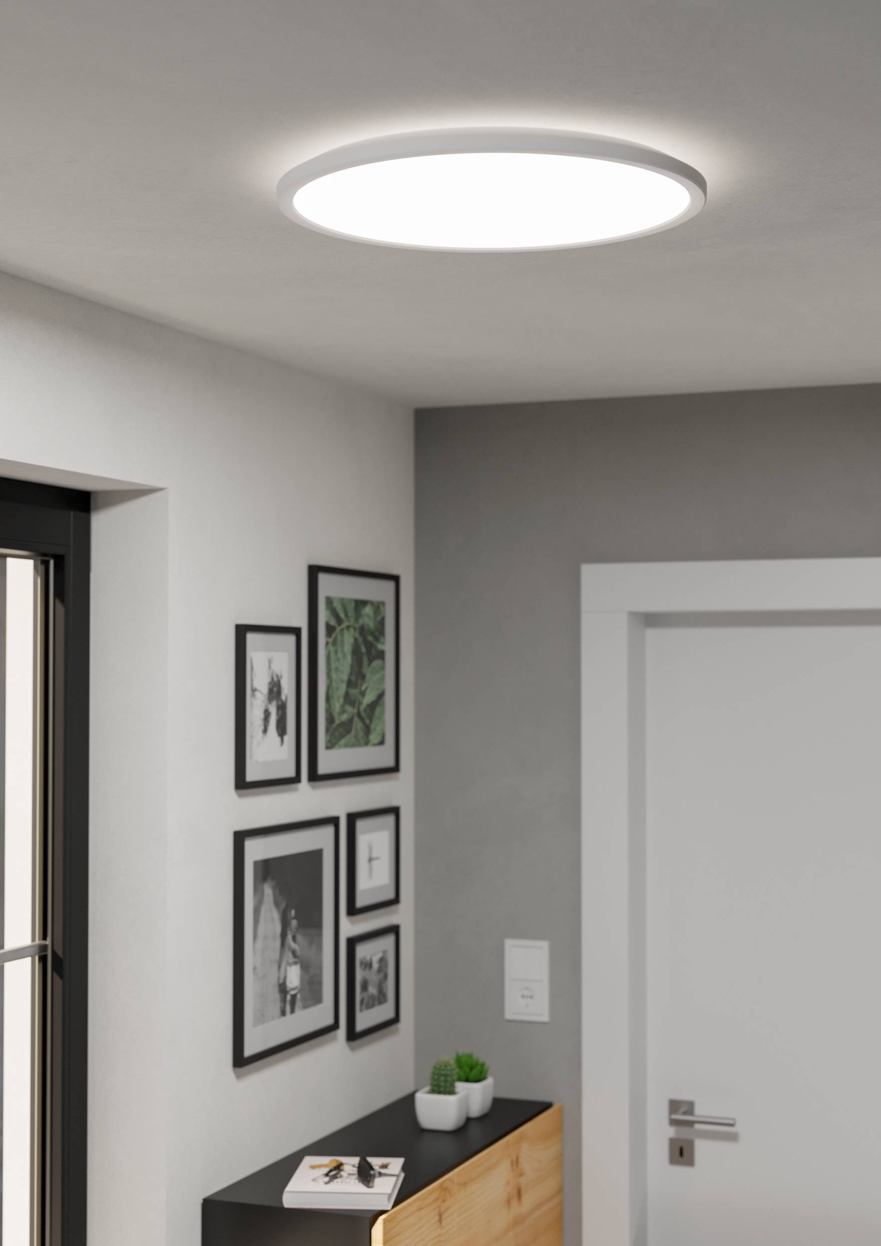 EGLO Deckenleuchte »Rovito Deckenlampe, Deckenbeleuchtung, Badlampe, Kunststoff, IP44« LED-Modul 1 Stk. Kaltweiß | Neutralweiß | Warmweiß Wand-/Deckenleuchte - H3,2 x Ø50 cm - weiß - 16,8W inkl.