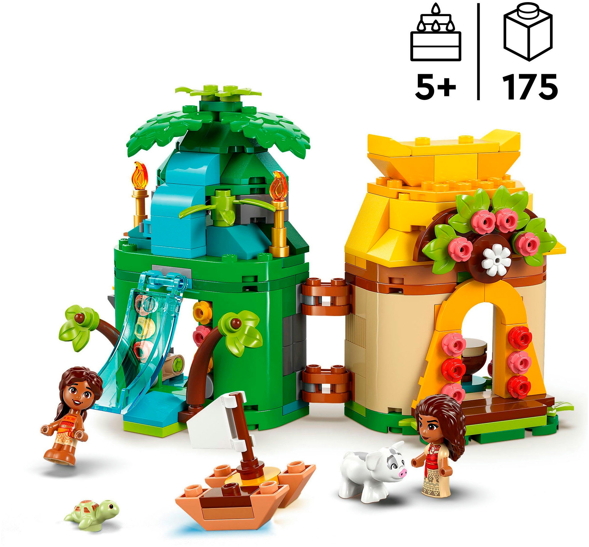 LEGO® Konstruktionsspielsteine »Vaianas Inselspaß (43260), LEGO Disney Princess«, (175 St.), Made in Europe