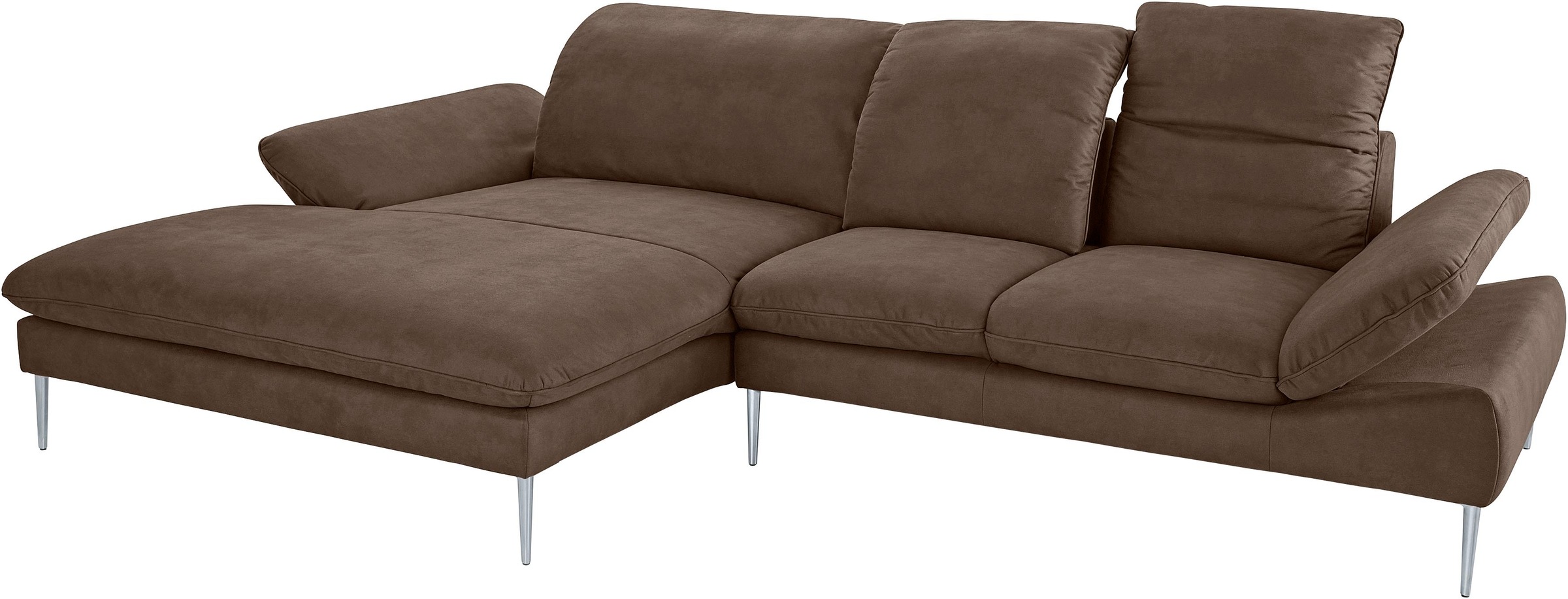 W.SCHILLIG Ecksofa »enjoy&MORE, Designsofa, elegant und bequem, L-Form«, mit Sitztiefenverstellung, Füße silber matt, Breite 310 cm