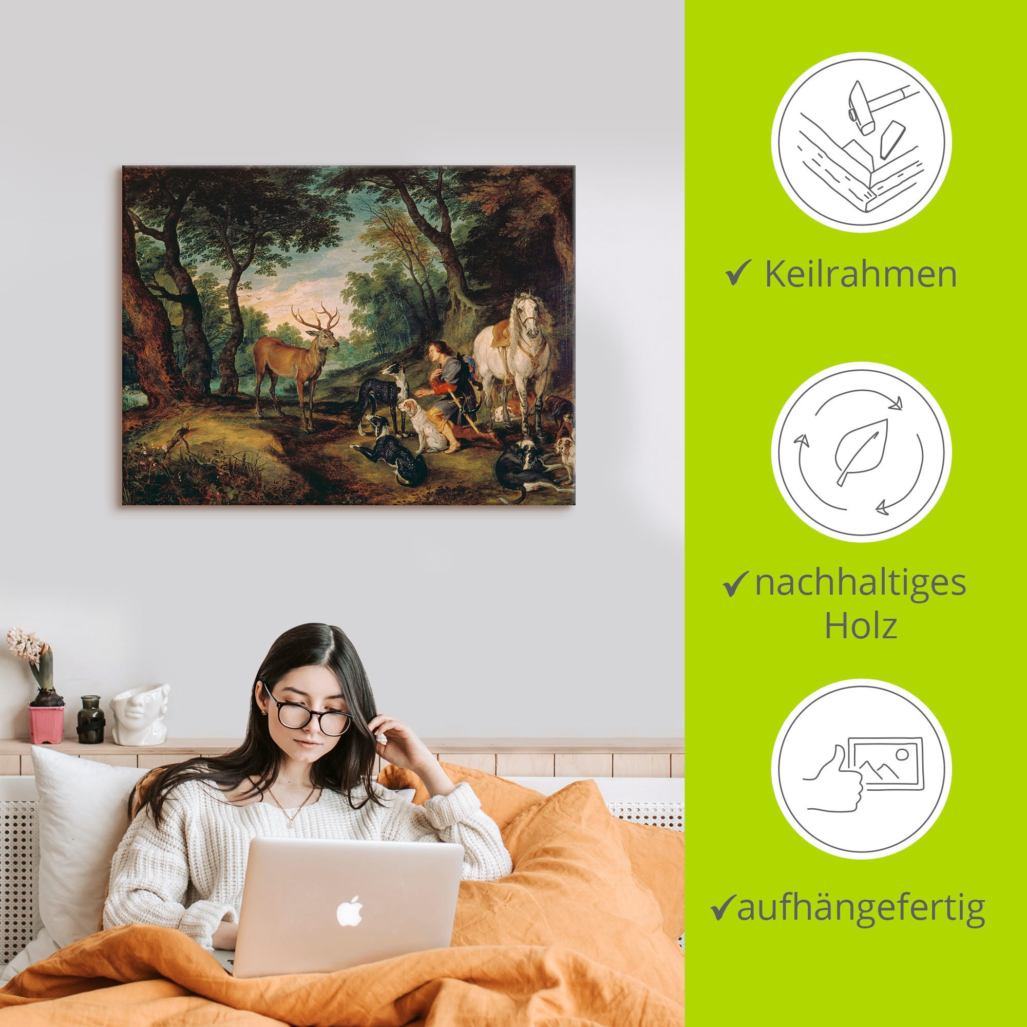 Artland Wandbild »Der heilige Hubertus.« Mann 1 Stk. tlg. als Leinwandbild, Poster in verschied. Größen