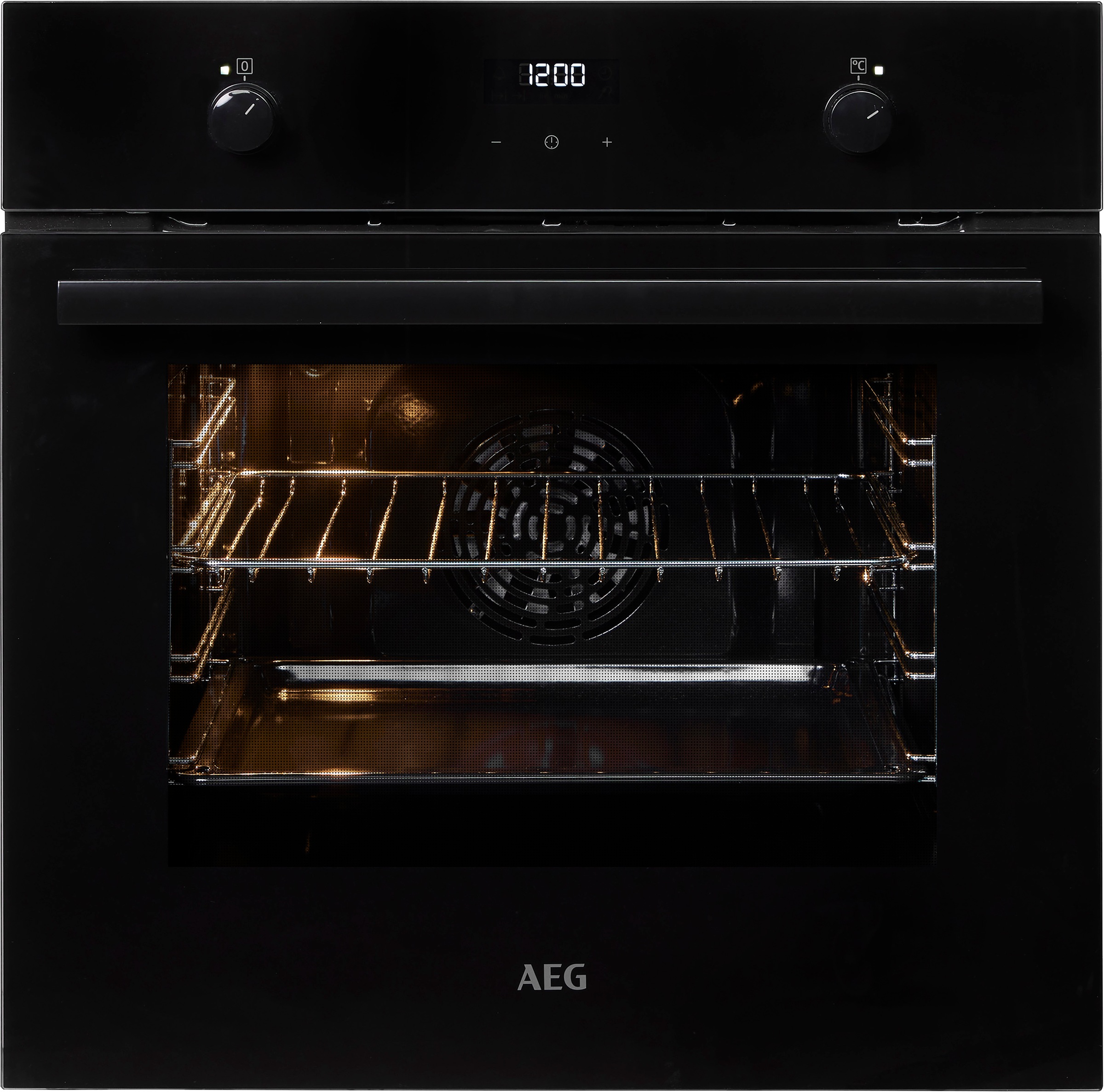 AEG SurroundCook Multifunktionsbackofen Einbaubackofen / Aqua-Reinigungsfunktion / Schwarz BEE43511AB