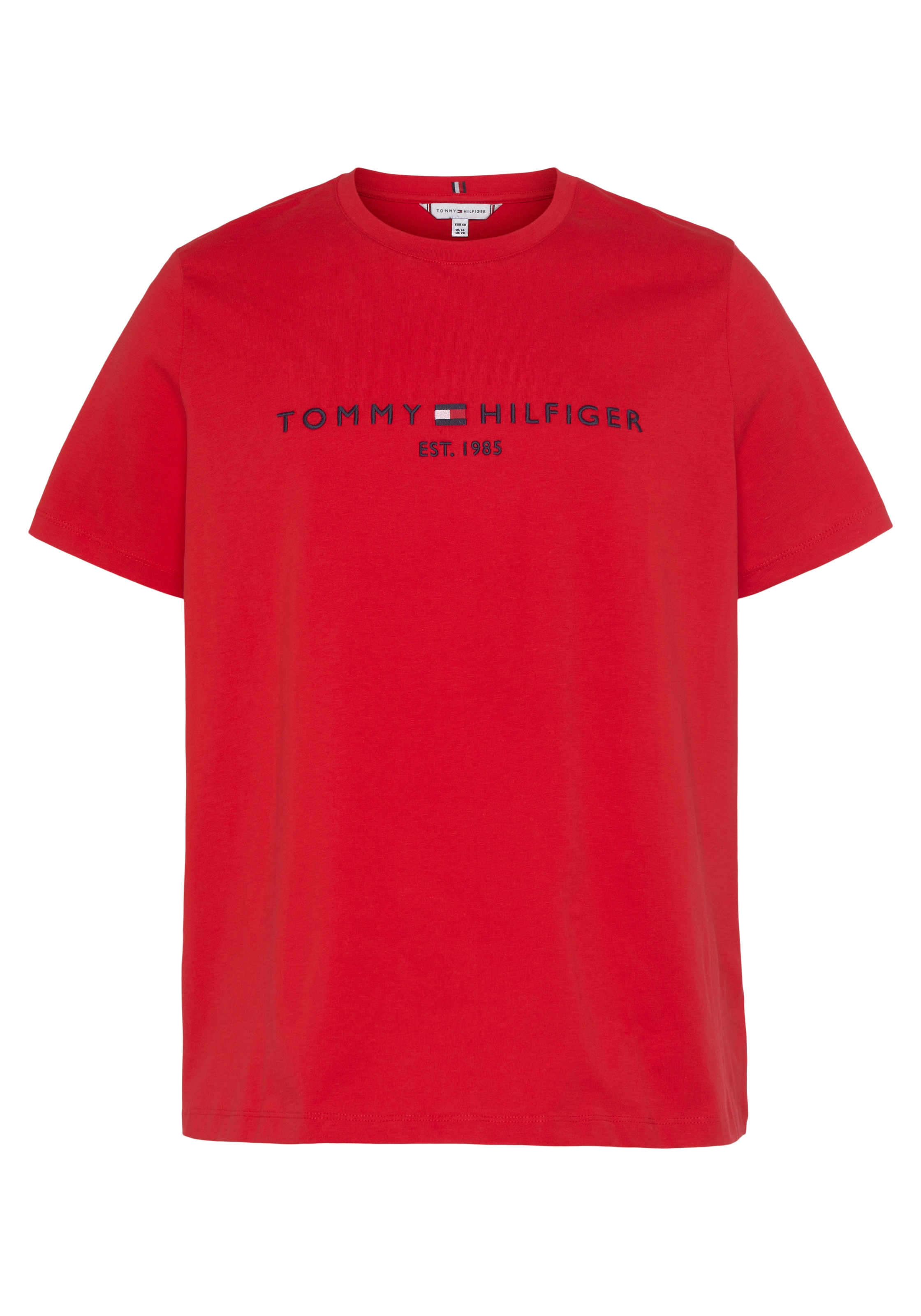 Tommy Hilfiger »CRV PLUS REGULAR Curve SS«, TEE (1 CURVE,mit Logo-Stickerei T-Shirt Tommy C-NK auf ♕ Front der HILFIGER Hilfiger tlg.), bei SIZE