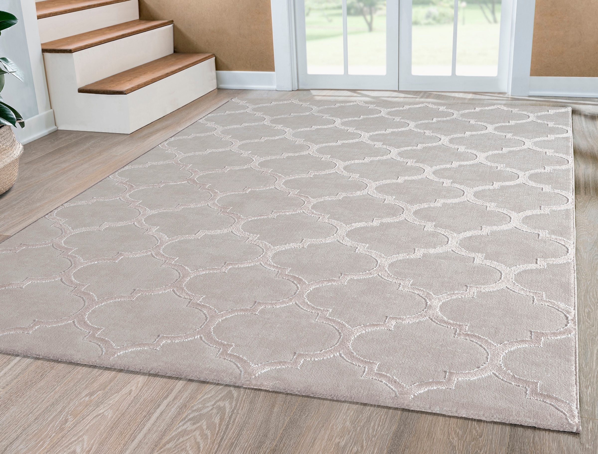 merinos Teppich »Studio 28262« rechteckig 12 mm Höhe Kurzflorteppich, Hoch Tief Effekt, modernes Skandic Design