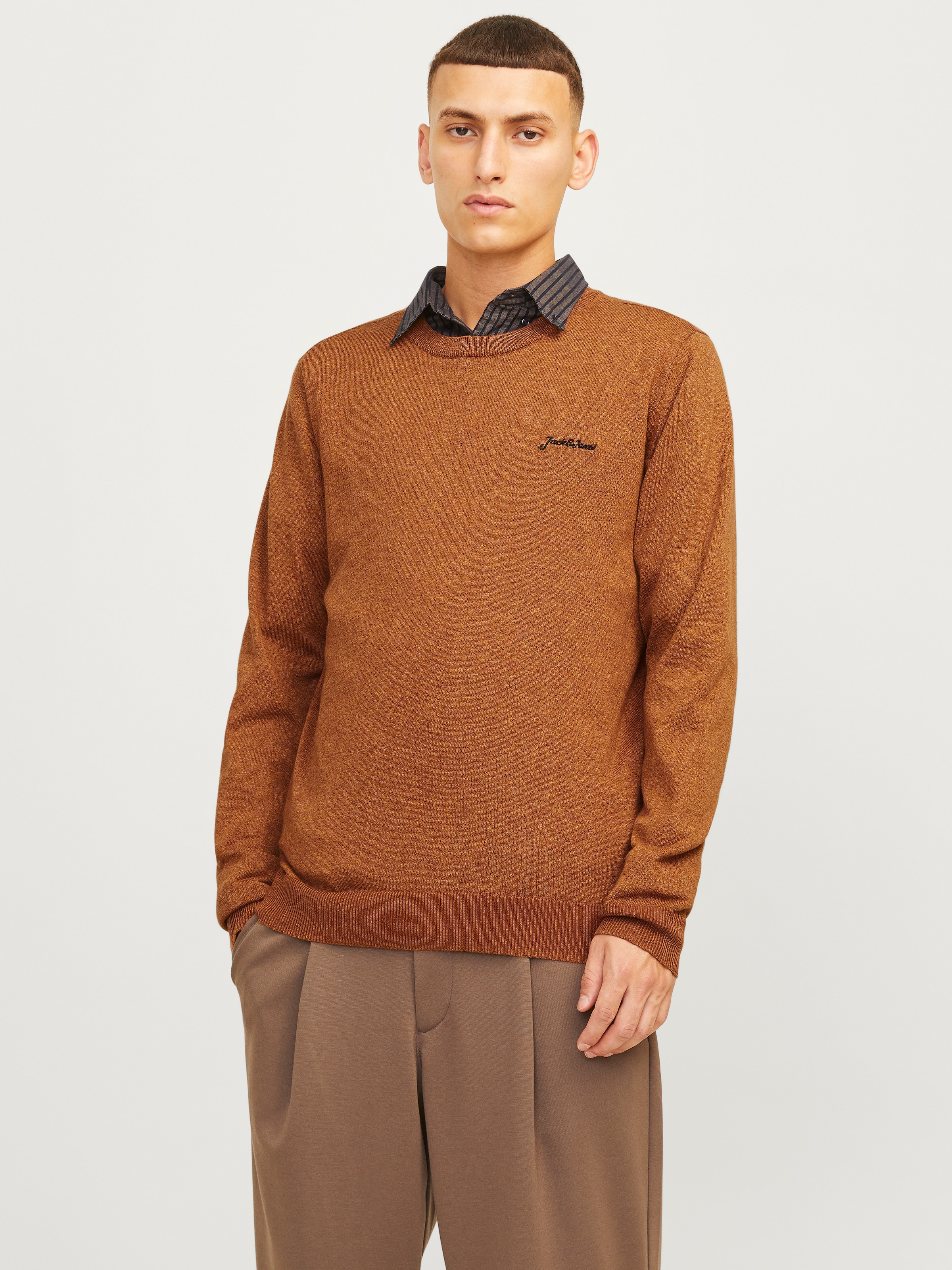 Jack & Jones Rundhalspullover »JJBRAD KNIT CREW NECK AW24«