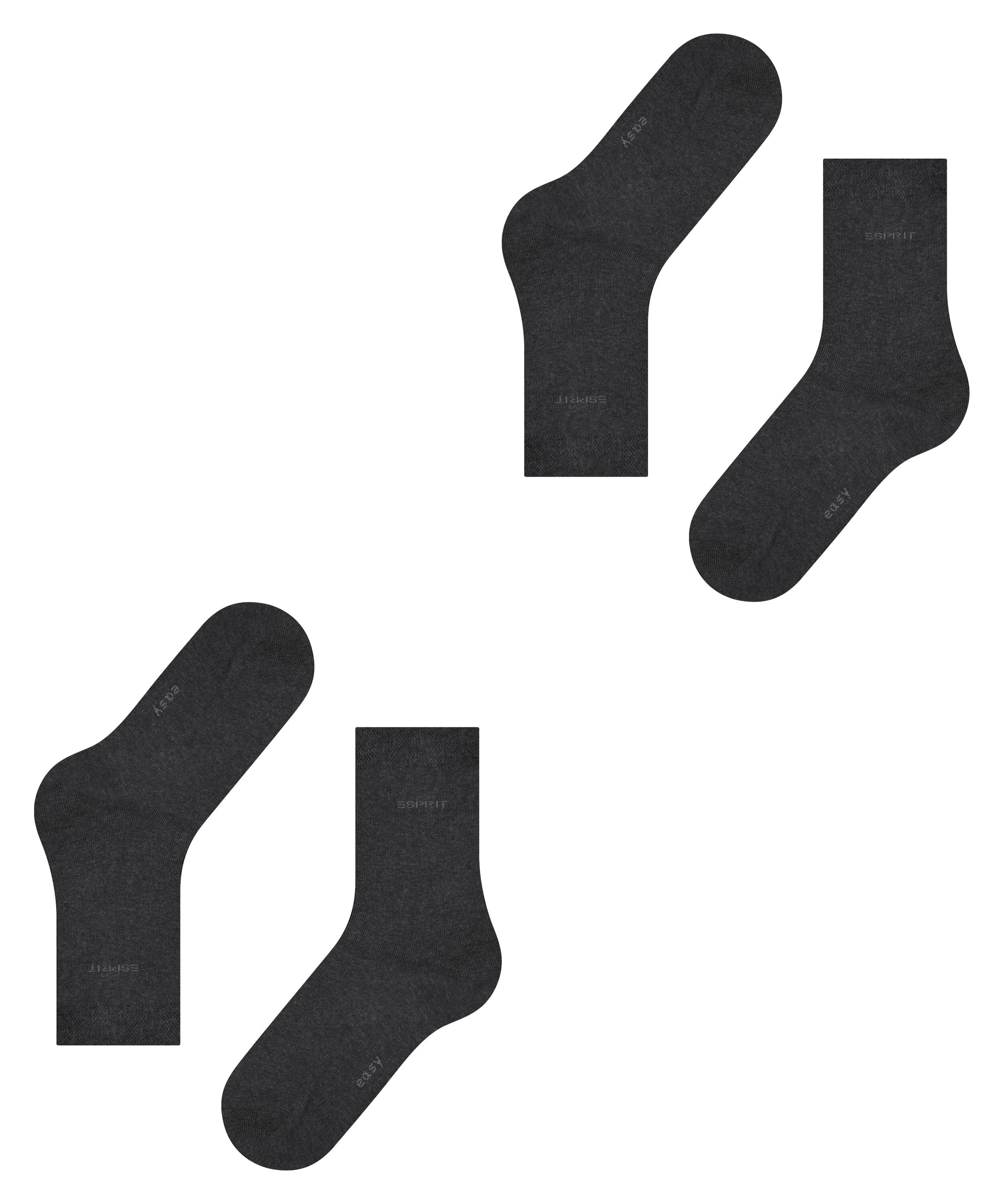 Esprit Socken »Basic Easy«, (2 Paar), ohne einschneidendes Bündchen, Basic-Socke, Uni-Strümpfe