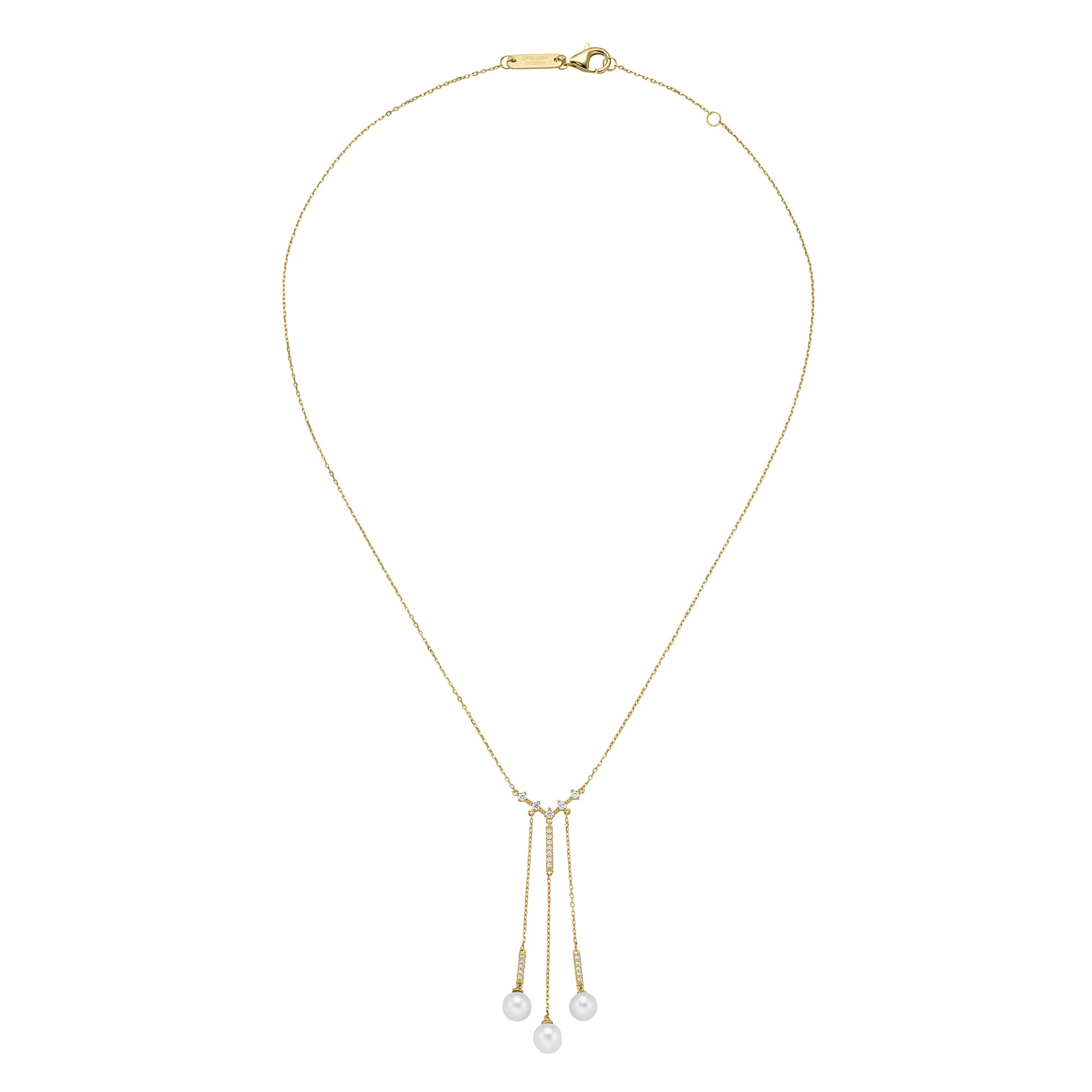 GIORGIO MARTELLO MILANO Collier »Collier mit Süßwasser-Perlen und Zirkonia, Silber 925«