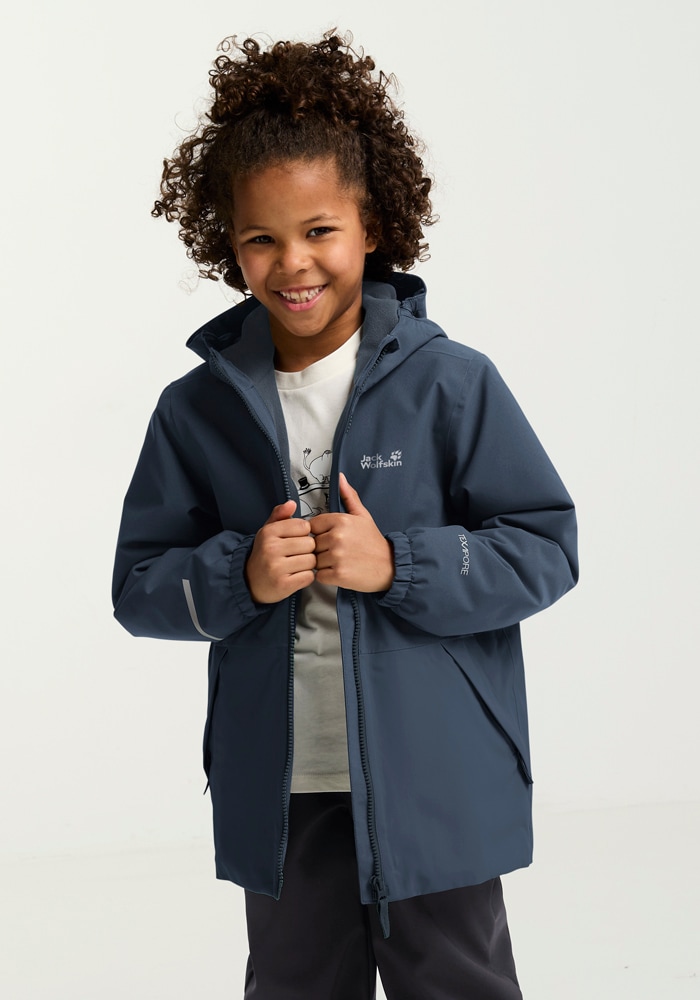 Jack Wolfskin Winterjacke »SNOW DAYS JKT KIDS« mit Kapuze für Kinder, mit Kapuze, wasserdicht, winddicht, atmungsaktiv