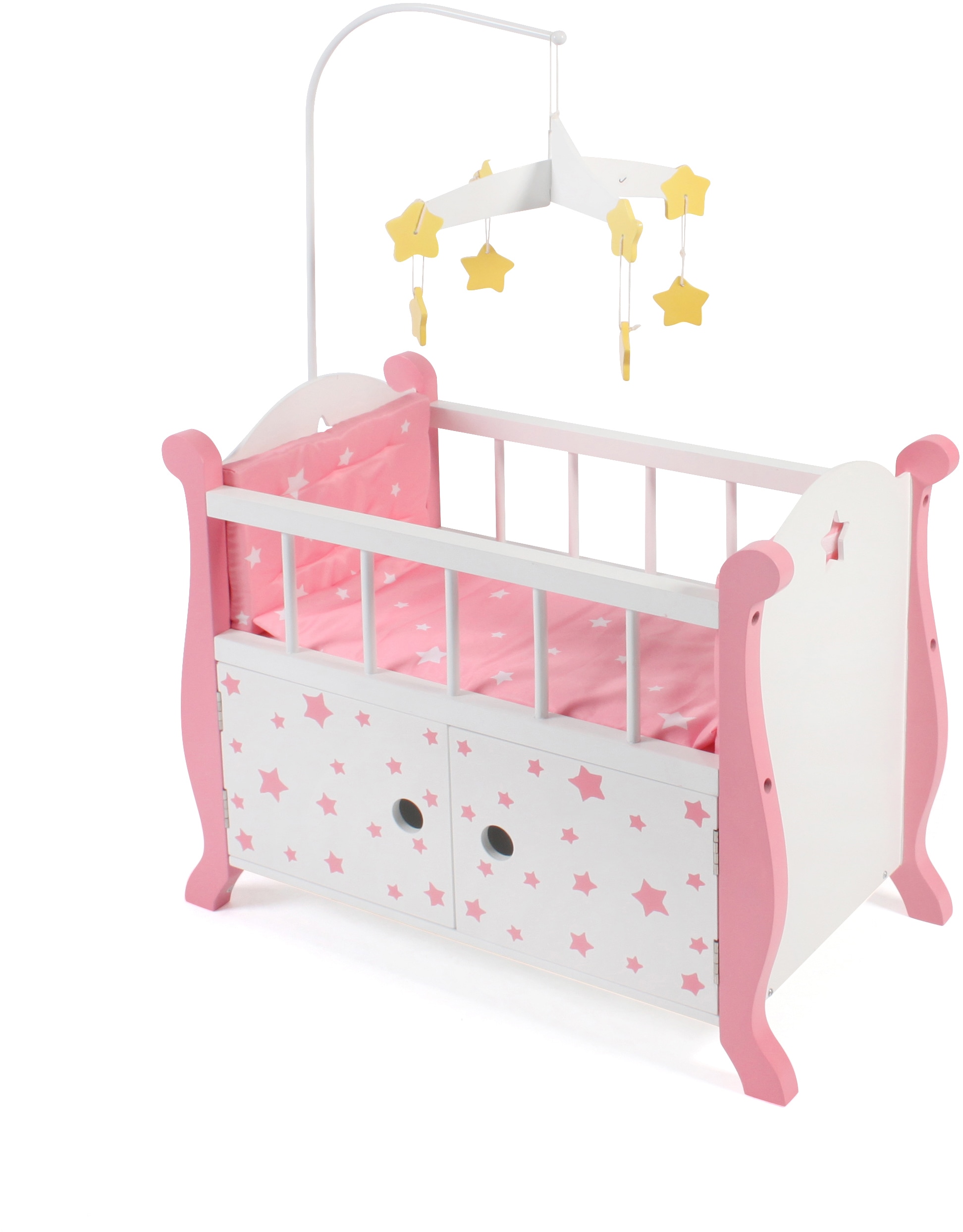 CHIC2000 Puppenbett »Stars Pink« aus Holz mit Mobile