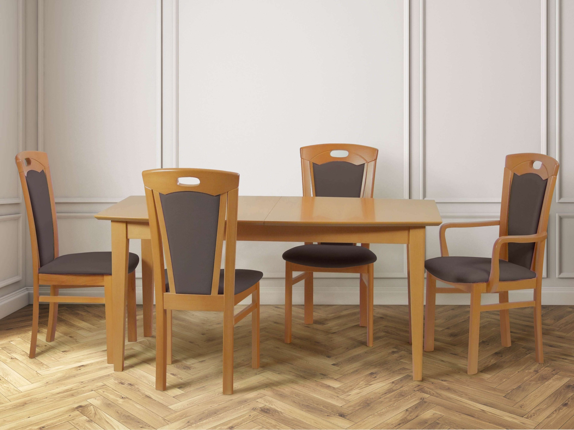 Home affaire Esszimmerstuhl »FERDI, Armlehnstuhl, Made in Italy, Massivholz«, 1 St., Feinstruktur, Bezug Feinstruktur (wasser-und fleckabweisend) oder Struktur