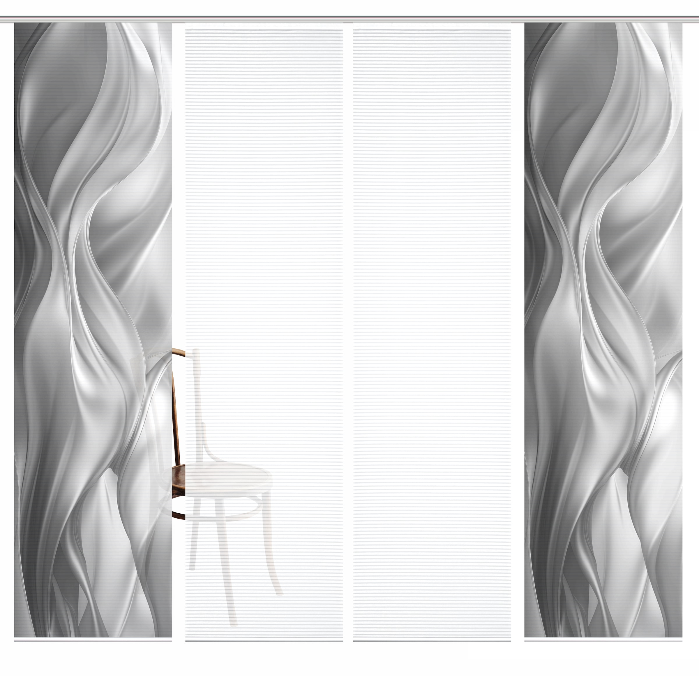 HOME in green Schiebegardine »ALCINA« Paneelwagen 4 Stk. tlg. SET DIGITALDRUCK,BAMBUSOPTIK RECYCELT