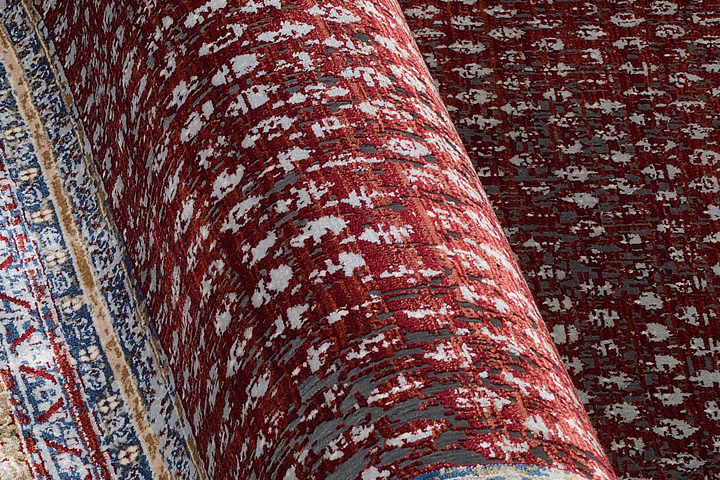 WK WOHNEN Teppich »POINTS«, rechteckig, 7 mm Höhe, hochwertiger Materialmix mit seidigem Glanz