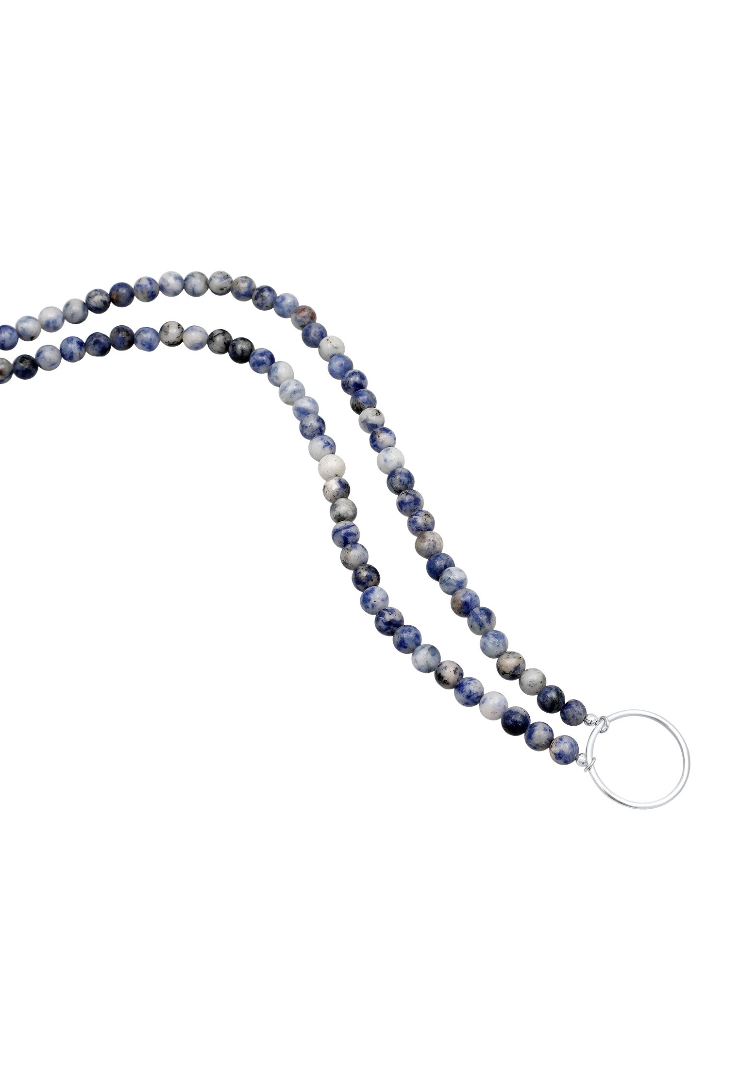 Kuzzoi Silberkette »Schmuckzubehör Achat Edelstein Perlen Blau Charm Carrier 925 Sterling Silber«