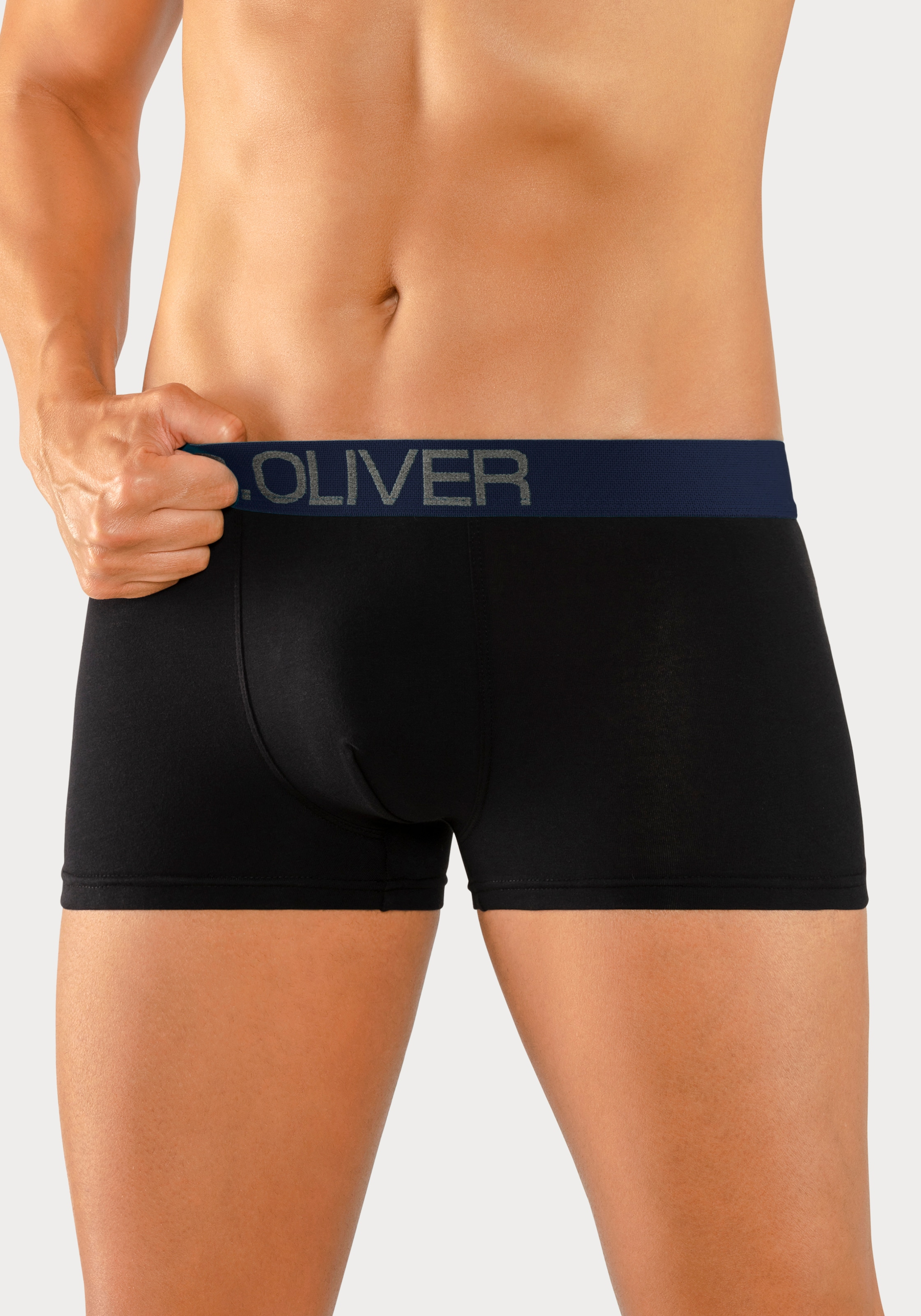 s.Oliver Hipster, (Packung, 4 St.), knapp sitzende Boxershorts für Herren aus Baumwoll-Mix