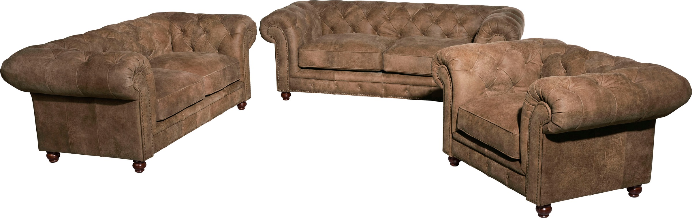 Max Winzer® Chesterfield-Sessel »Old England, Loungesessel, bequem, mit tollen Details«, Ledersessel mit Knopfheftung & Ziernägeln