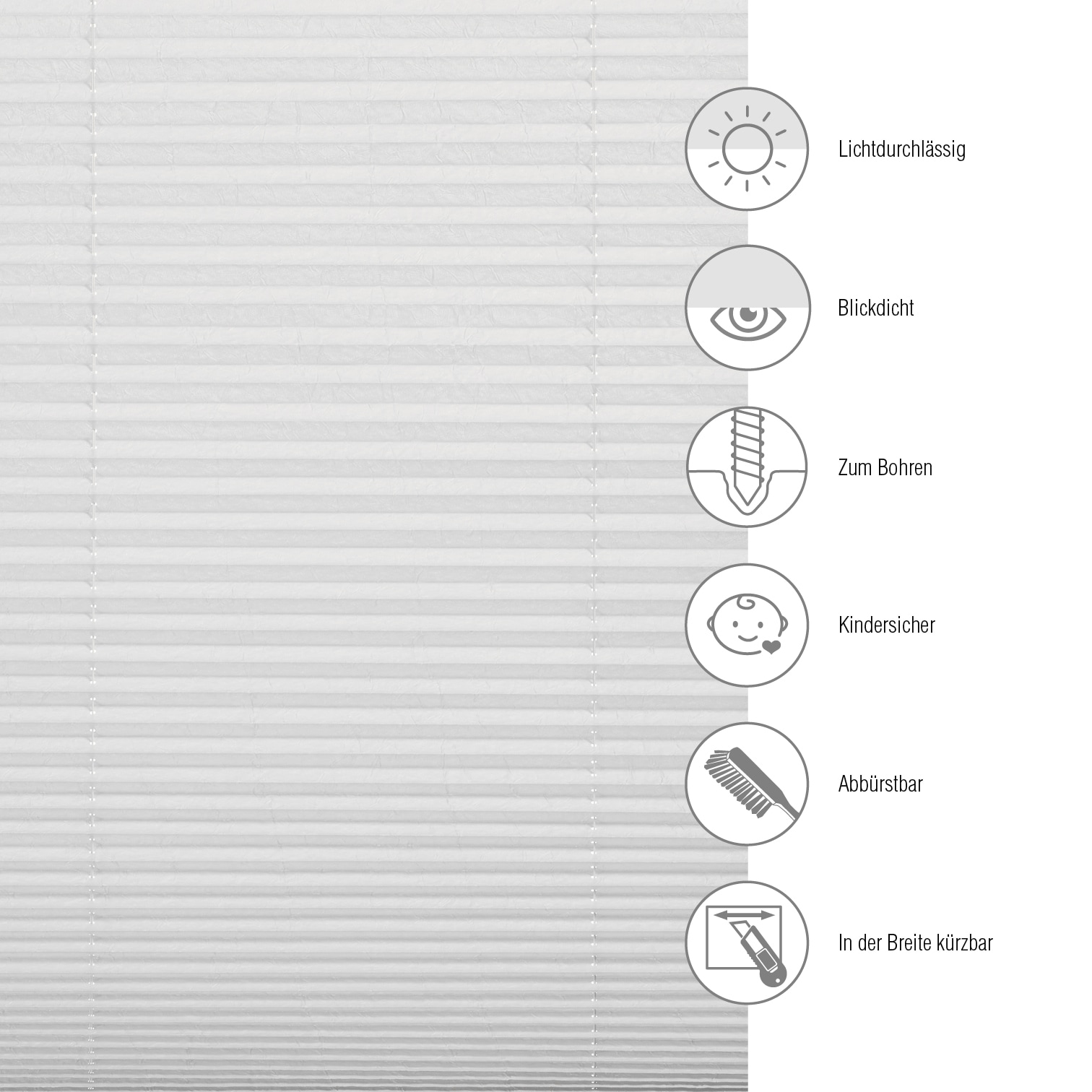 SCHÖNER WOHNEN-Kollektion Plissee »Milla« blickdicht mit Bohren verspannt verschraubt, silberne oder weiße Rollo-Technik