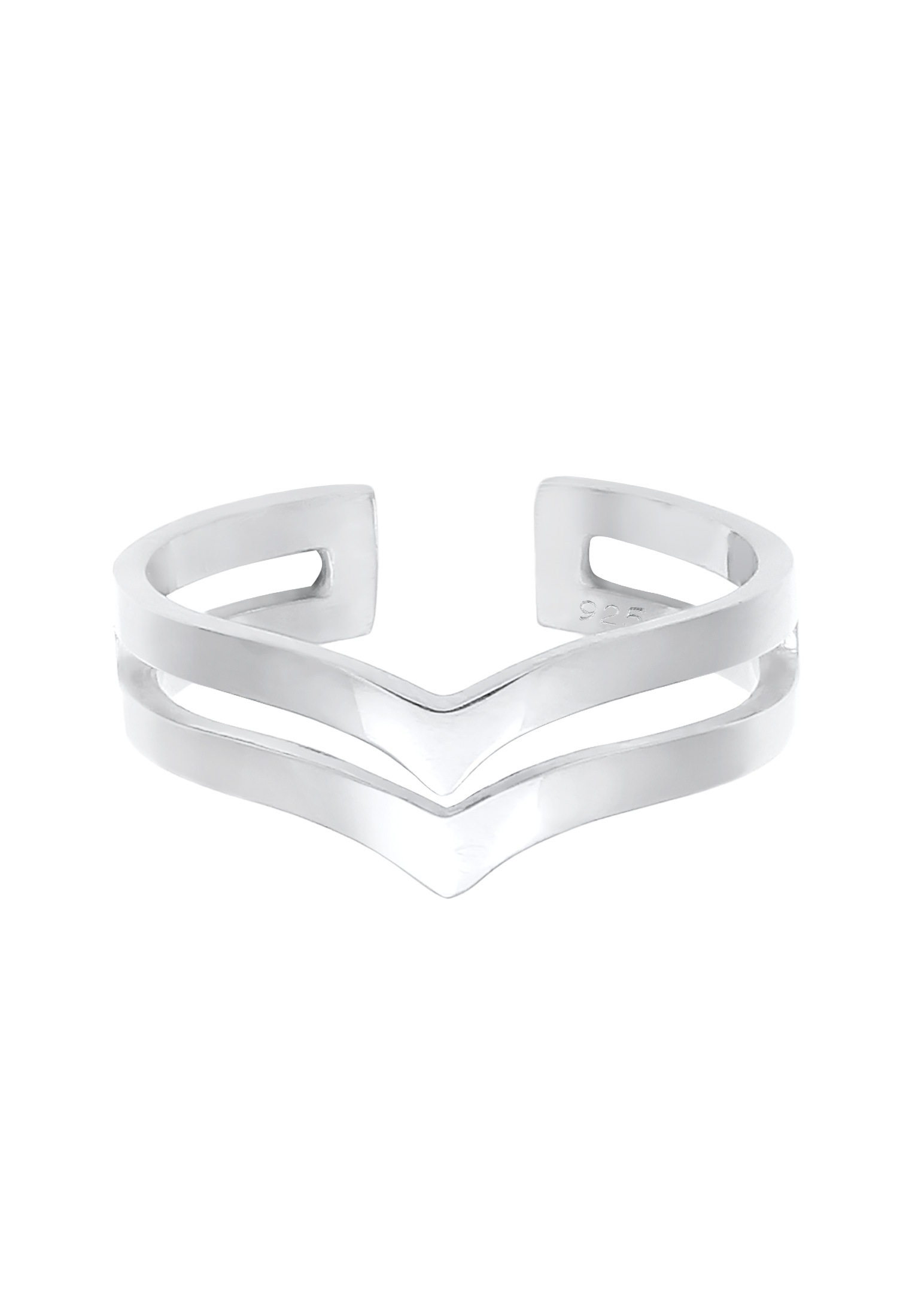 Elli Silberring »Ring offen V-Form Geo Winkel Basic 925 Silber«