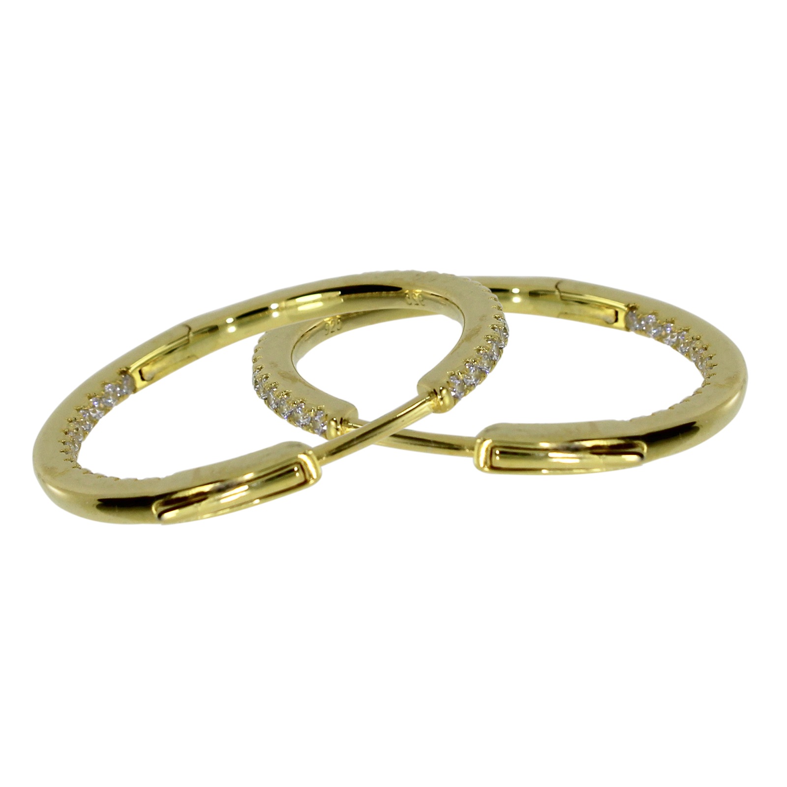 OSTSEE-SCHMUCK Klappcreolen »- Simone 30 mm - Silber 925/000, vergoldet - Zirkonia«