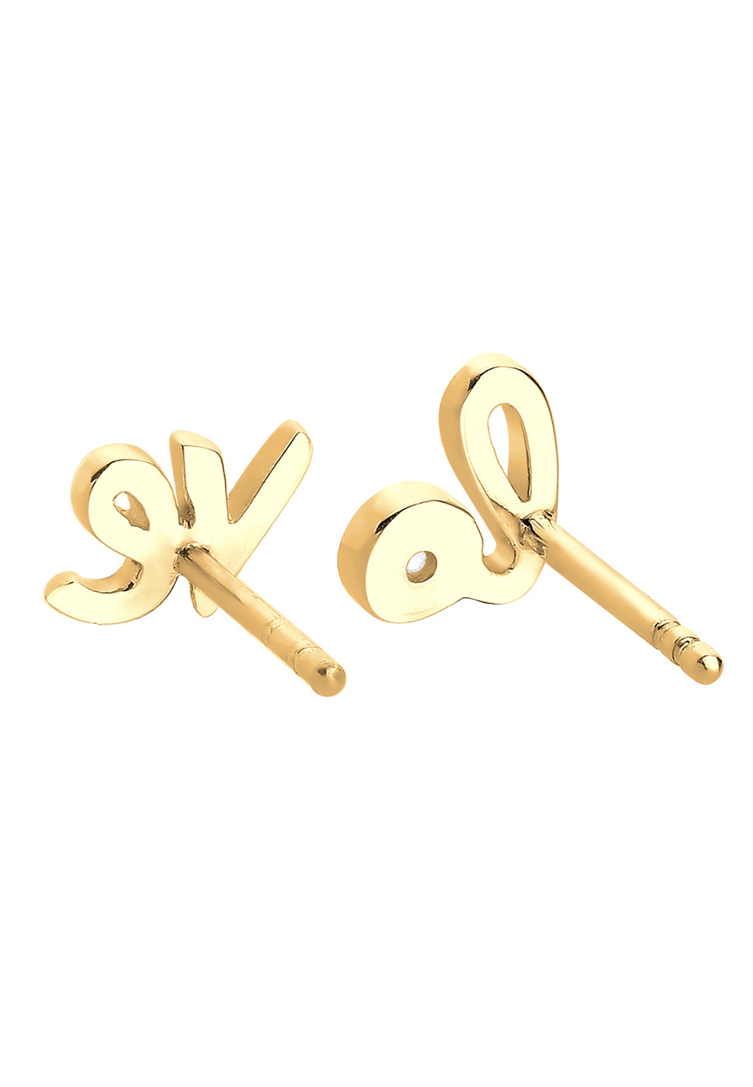 Elli DIAMONDS Paar Ohrstecker »Ohrringe Love Wordings Liebe Diamant 0.03 ct. 585 Gelbgold«