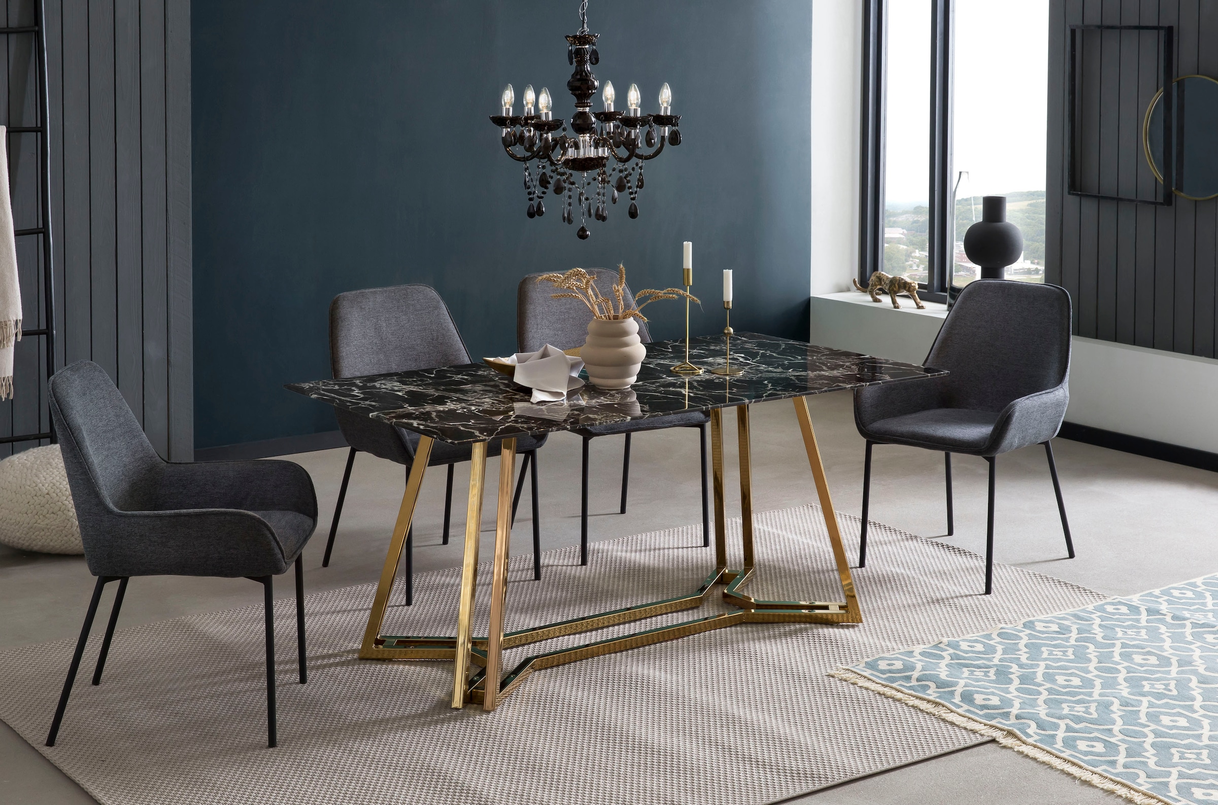 SalesFever Esstisch "Design Tisch für gemütliche Abende" Eleganz trifft Design in Marmoroptik