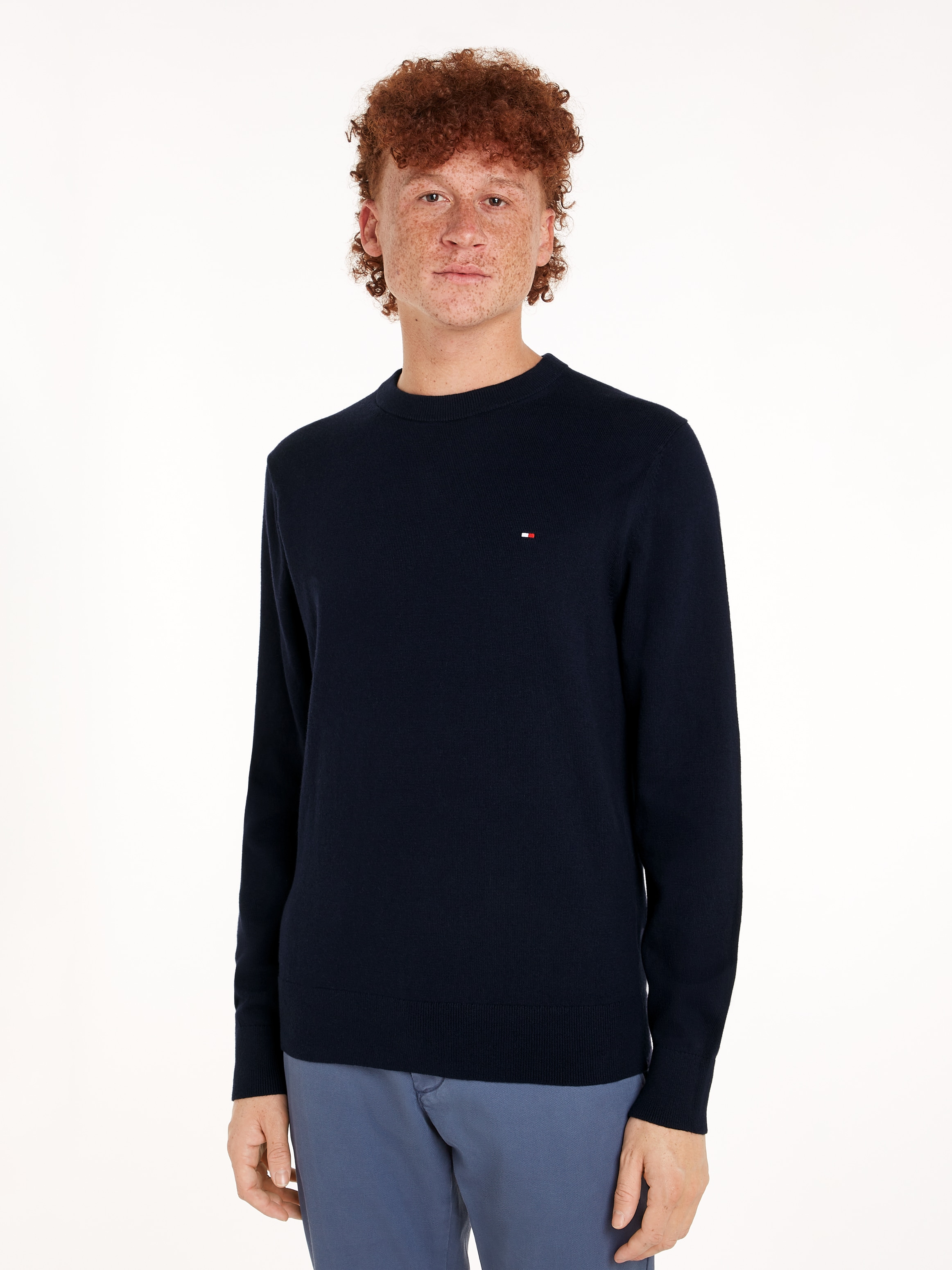 Tommy Hilfiger Rundhalspullover »PIMA ORG CTN CASHMERE CREW NECK«