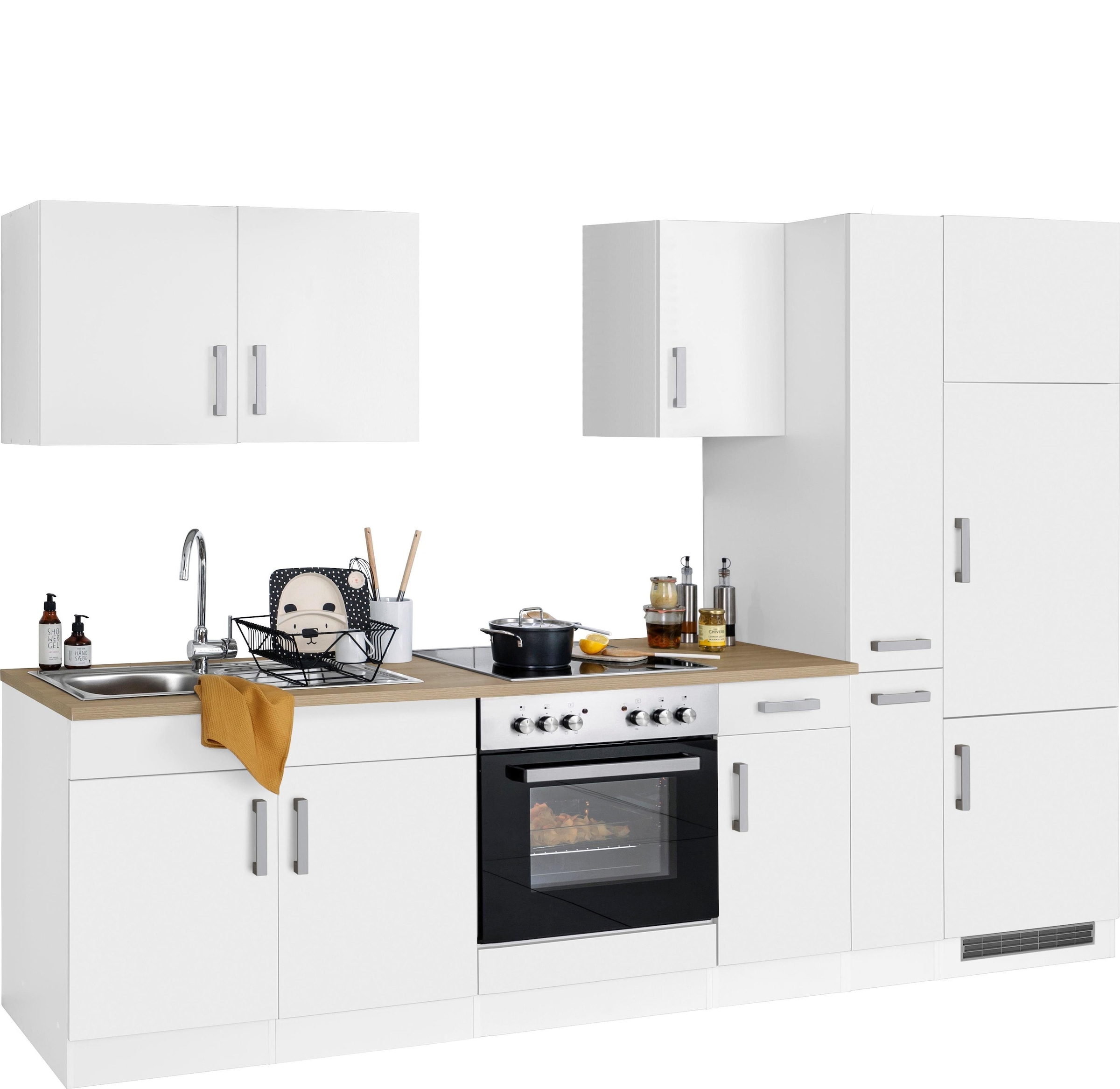 KOCHSTATION Küchenzeile »KS-Gera« Breite 300 cm, wahlweise mit E-Geräten, mit Arbeitsplatte