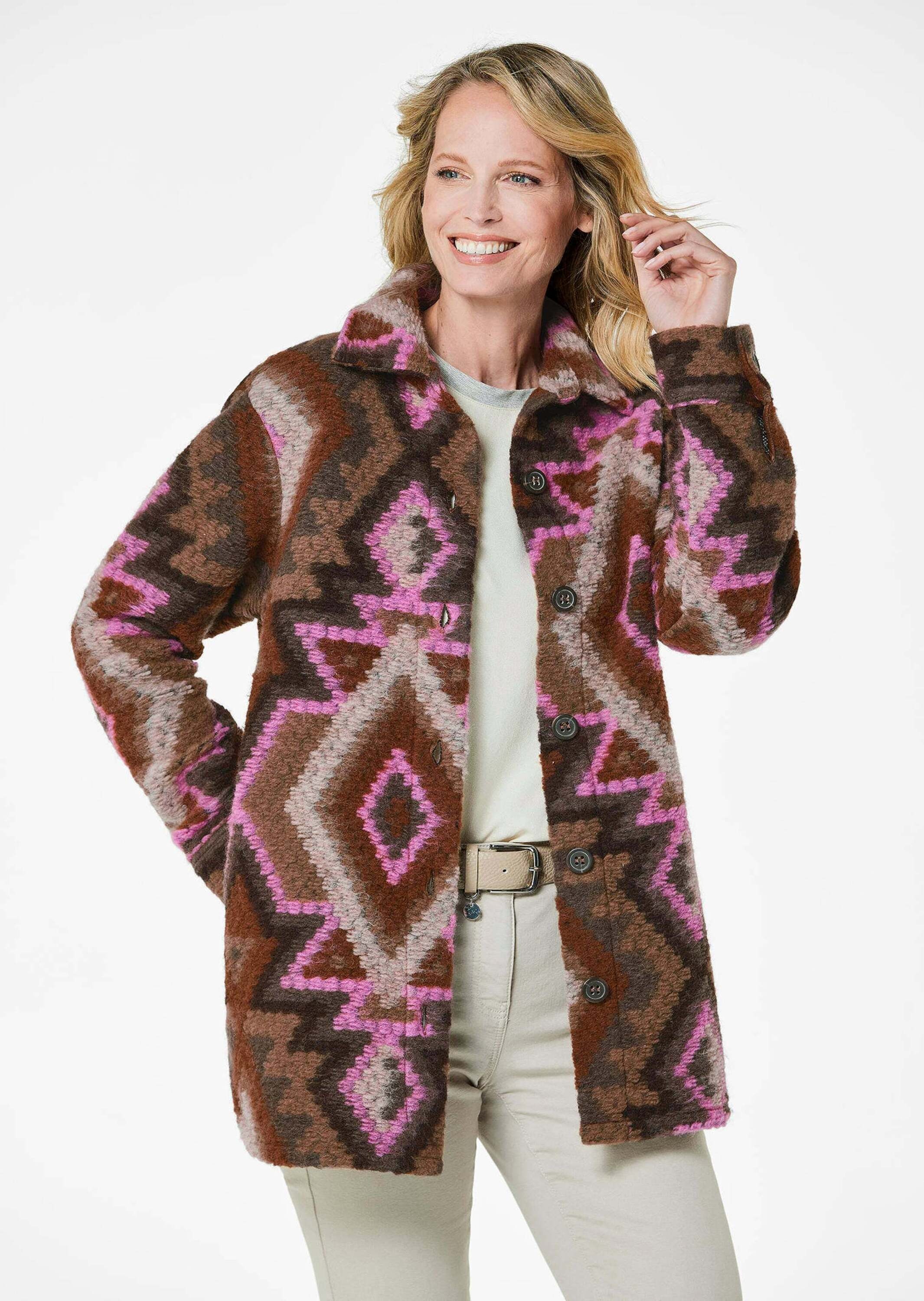 GOLDNER Wolljacke »Kurzgröße Hemdjacke« Manschetten