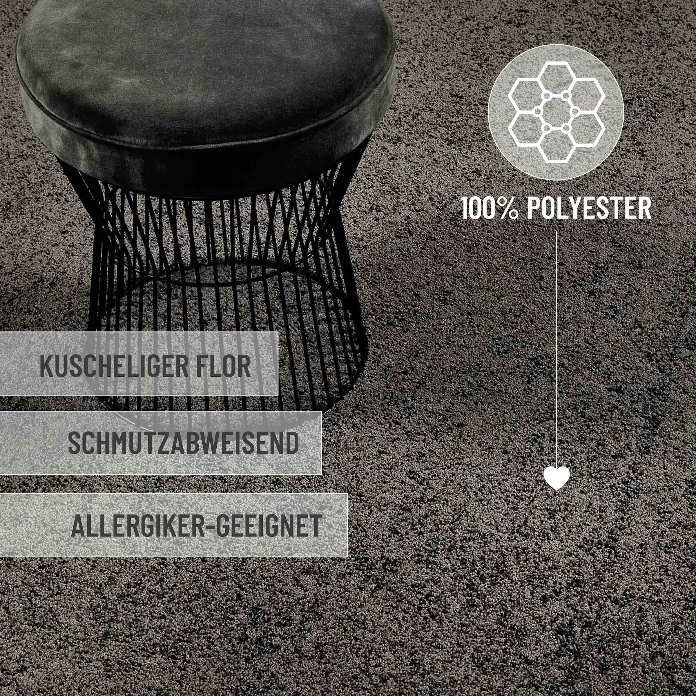 Wecon home Basics Hochflor-Teppich »Nova, auch als Läufer, auch quadratisch«, rechteckig, 25 mm Höhe, Shaggy gewebt, Läufer, robust, Wohnzimmer, Schlafzimmer