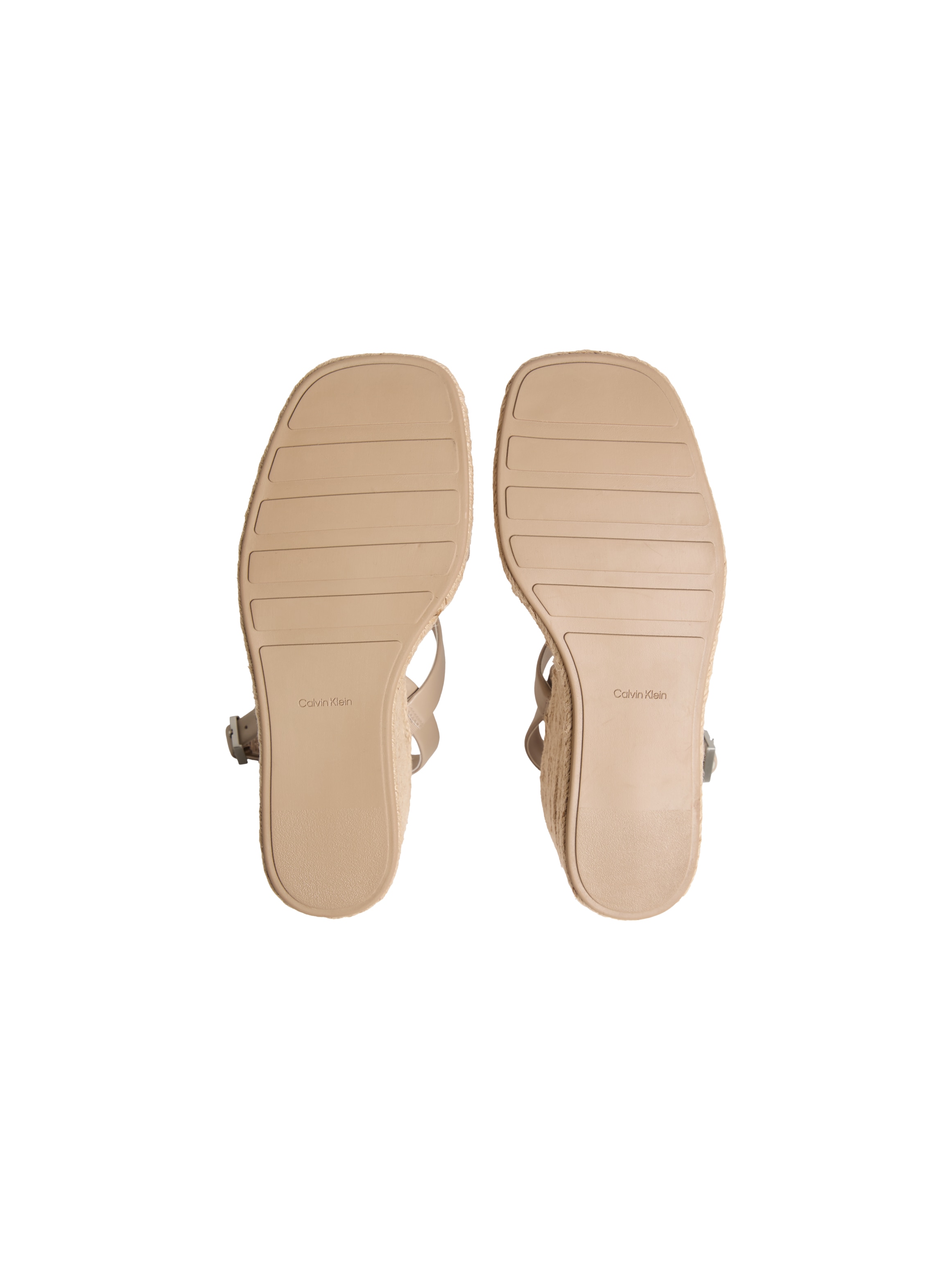 Calvin Klein Keilsandalette »WEDGE ESPAD 70 WEBBING LTH«  Sommerschuh, Plateausandale, Keilabsatz, mit Bastbesatz