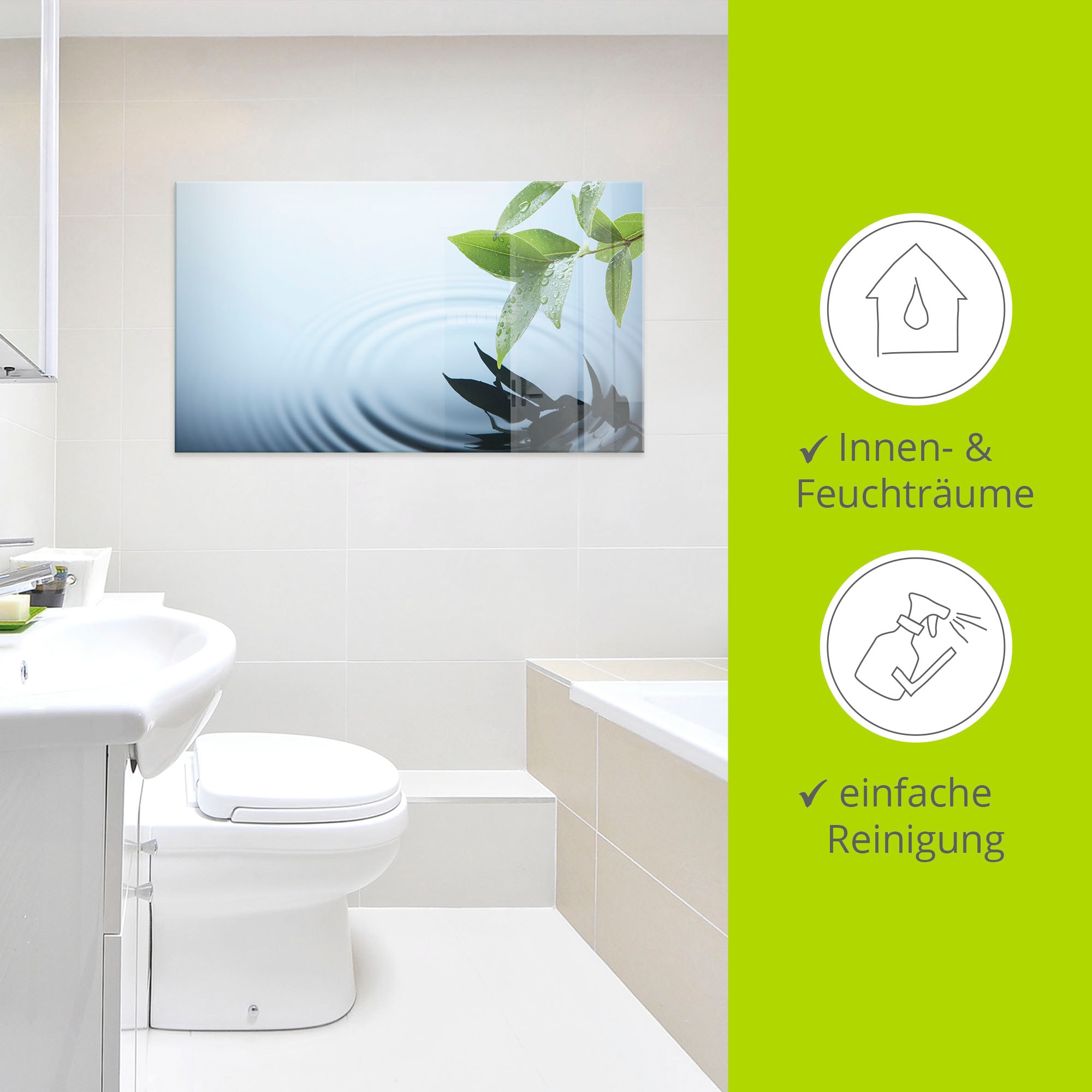 Artland Glasbild »Pflanze und Wasser« Zen 1 Stk. tlg. in verschiedenen Größen