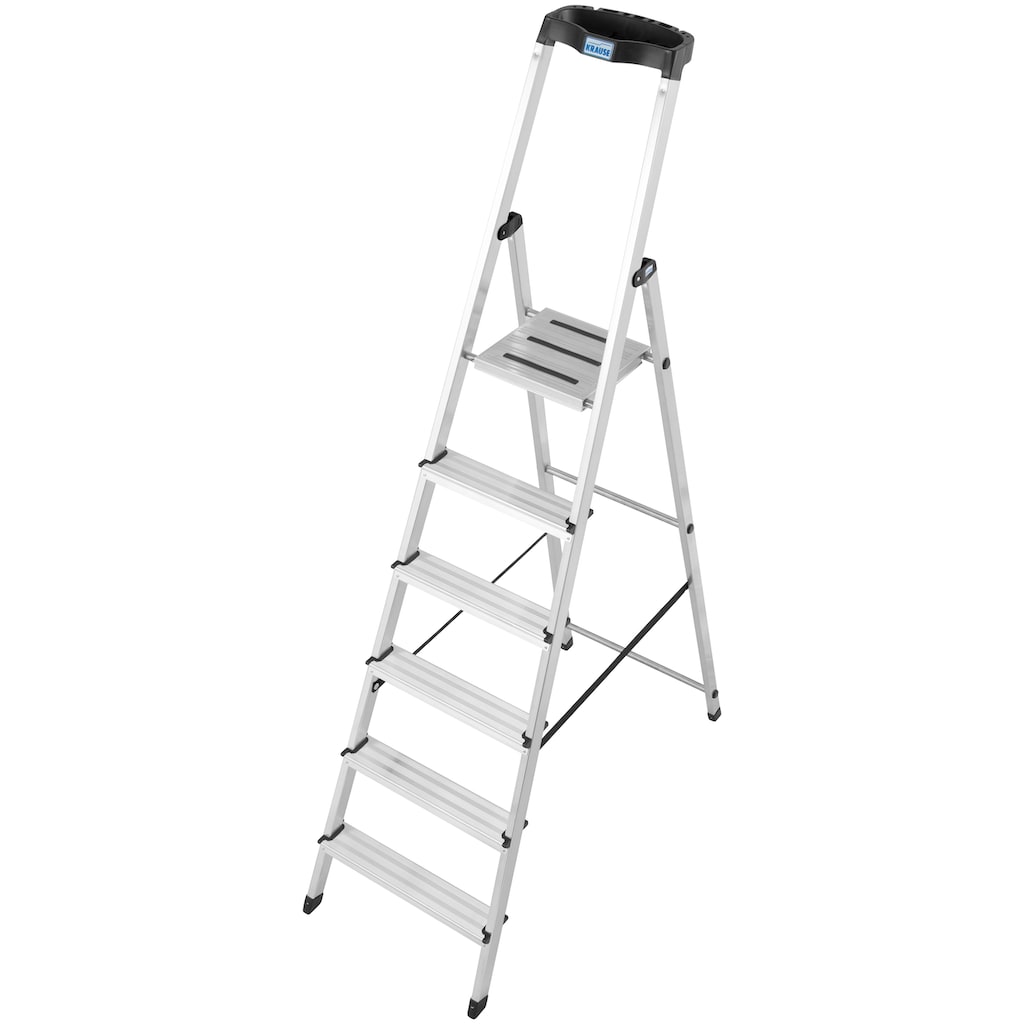 KRAUSE Stehleiter »Safety«, Aluminium, 1x6 Stufen, Arbeitshöhe ca. 325 cm