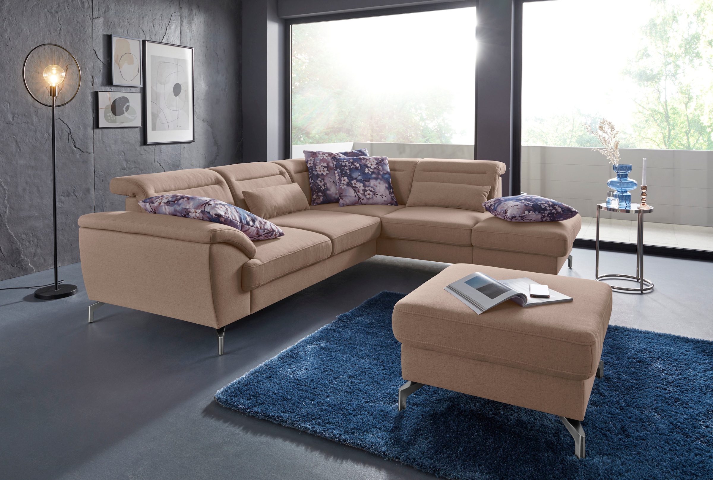 sit&more Hocker »Percy«, Fußhöhe 12 cm, wahlweise mit unterschiedlichen Fußfarben