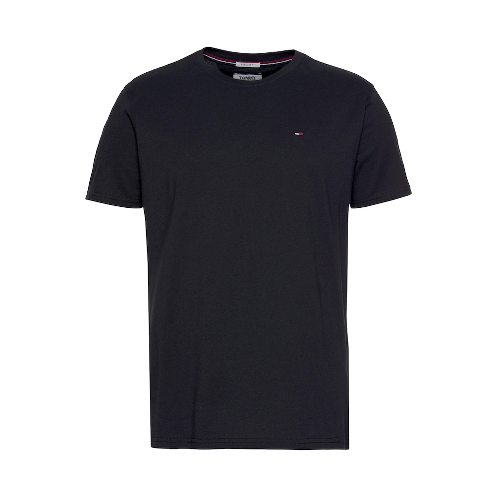 Tommy Jeans T-Shirt »TJM ESSENTIAL SOLID TEE«, Regular Fit mit Rundhalsausschnitt und dezenter Logo-Flag