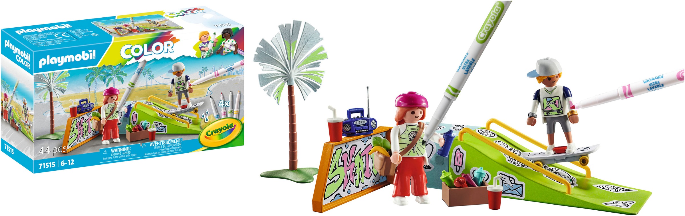 Playmobil® Konstruktions-Spielset »Skatepark (71515), Color«, (44 St.), Made in Europe