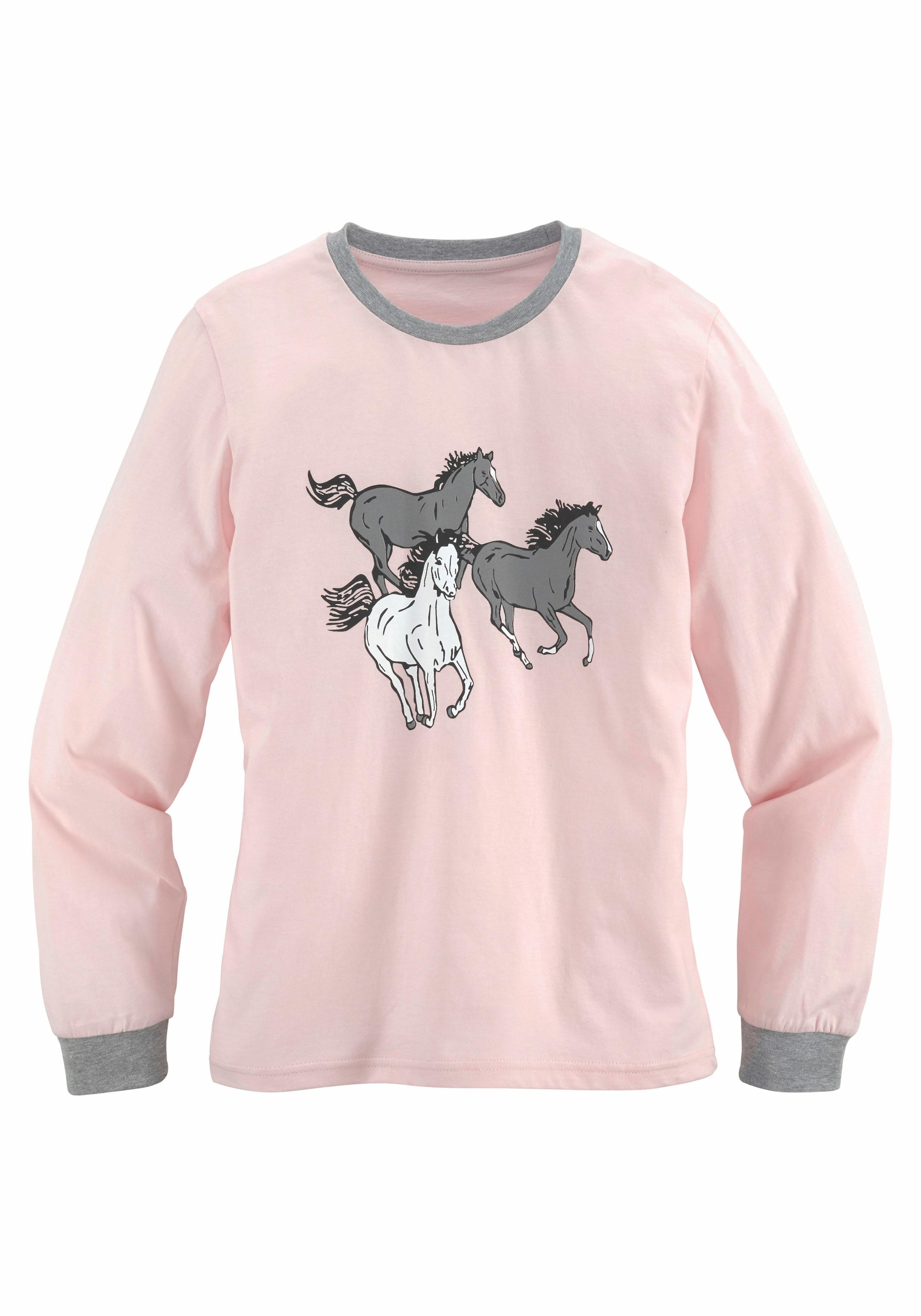 Pferde (2 Stück), petite in Print ♕ Pyjama, langer mit 1 tlg., bei Form fleur