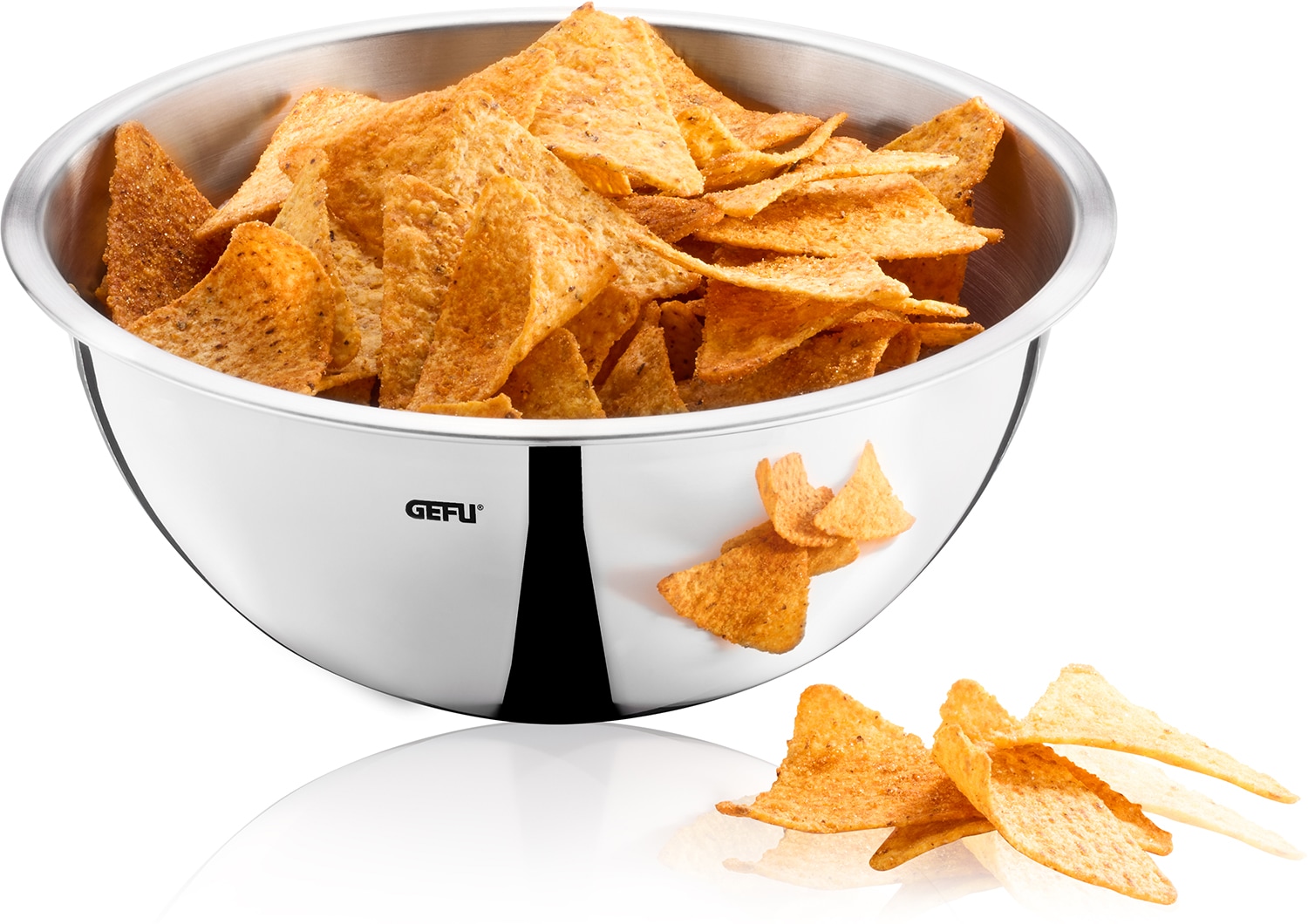 GEFU Rührschüssel »Edelstahlschüssel-Set, 5-teilig Schüssel-Set« 5 Stk. aus Edelstahl stapelbar, praktischer Schüttrand für tropffreies Ausgießen