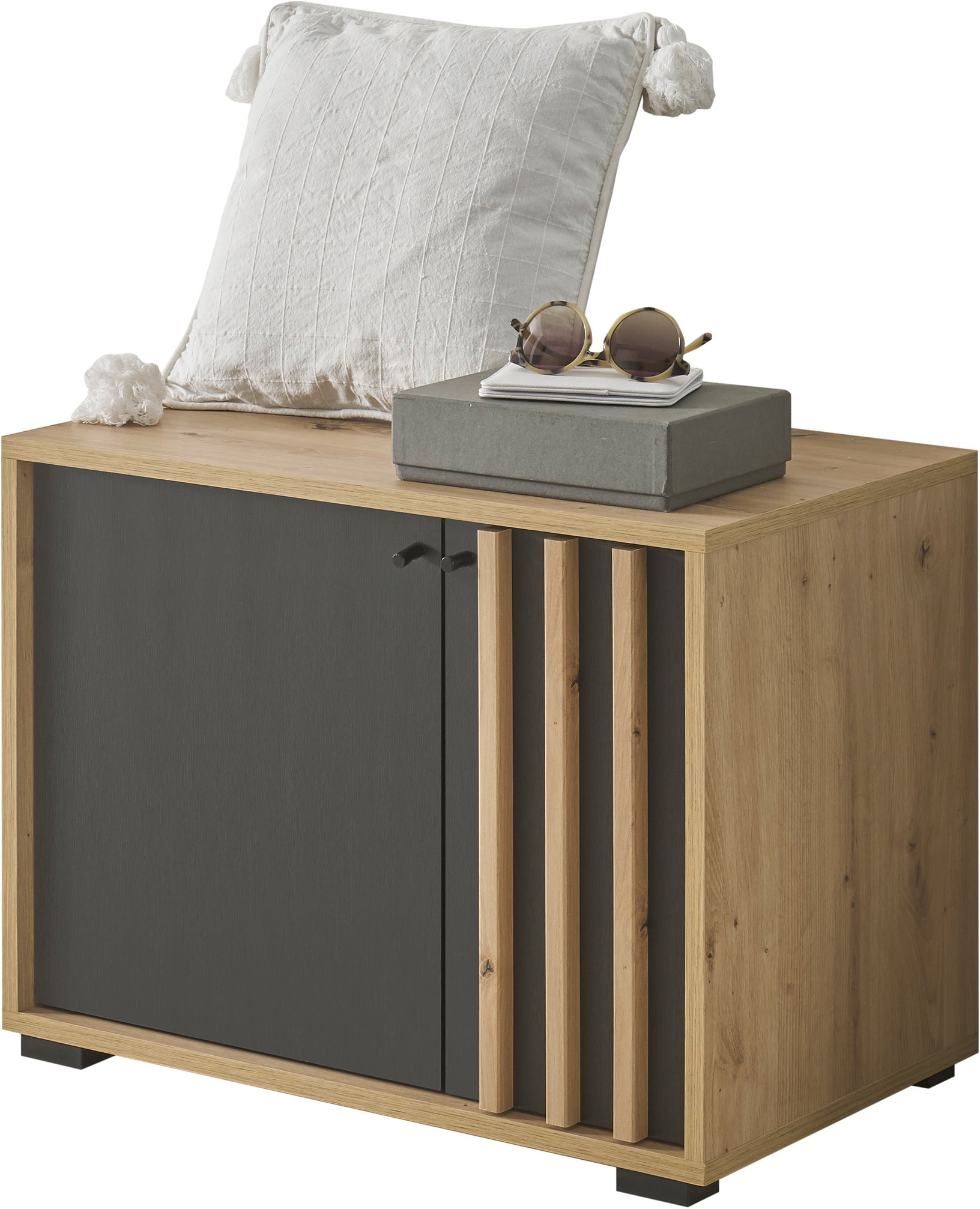 HBZ Schuhbank »Volano Garderobenbank, BxHxT 64x48x38 cm«, (1 St.), Mit 2 Türen, 4 Fächer und 2 feste Böden